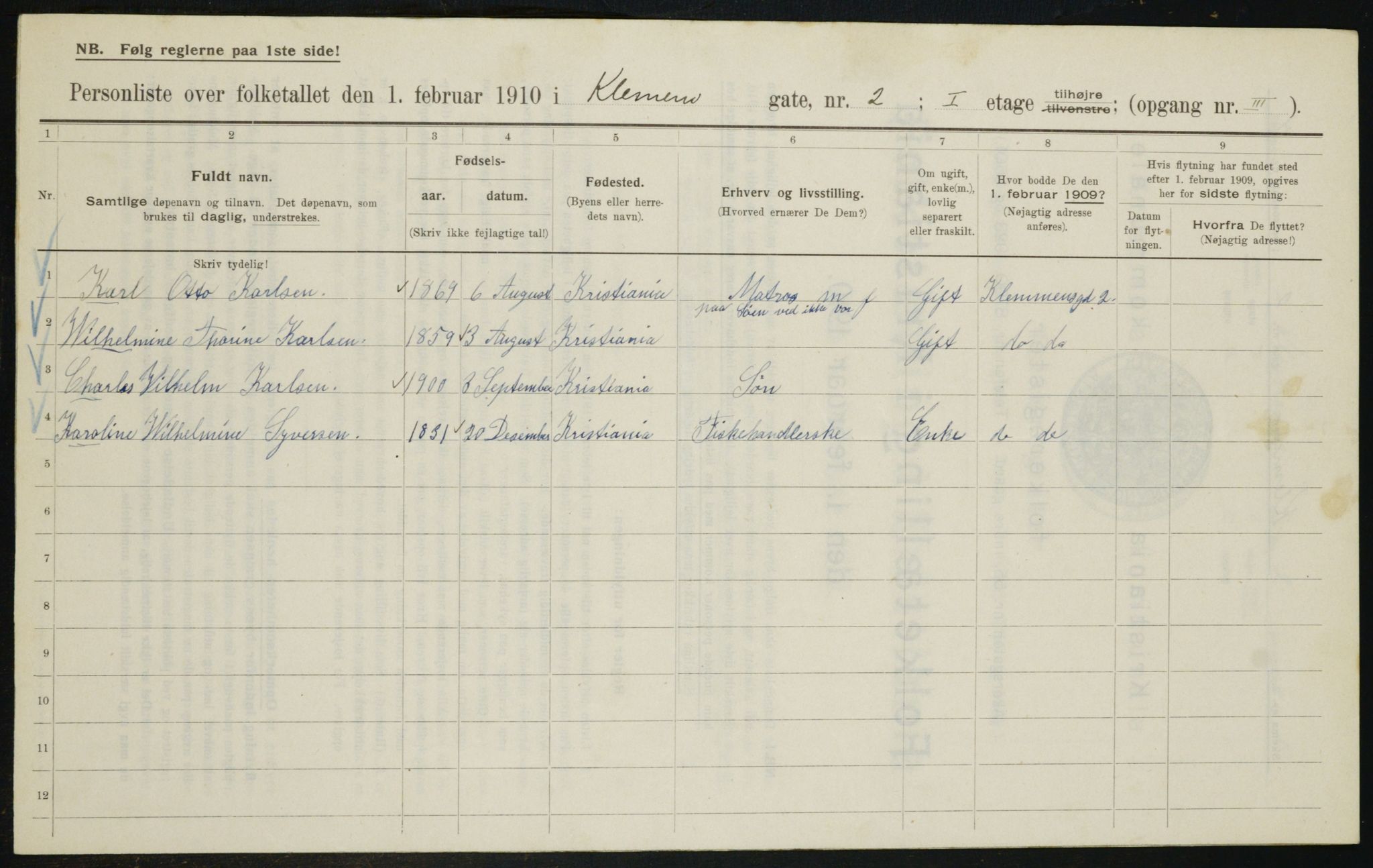 OBA, Kommunal folketelling 1.2.1910 for Kristiania, 1910, s. 12268