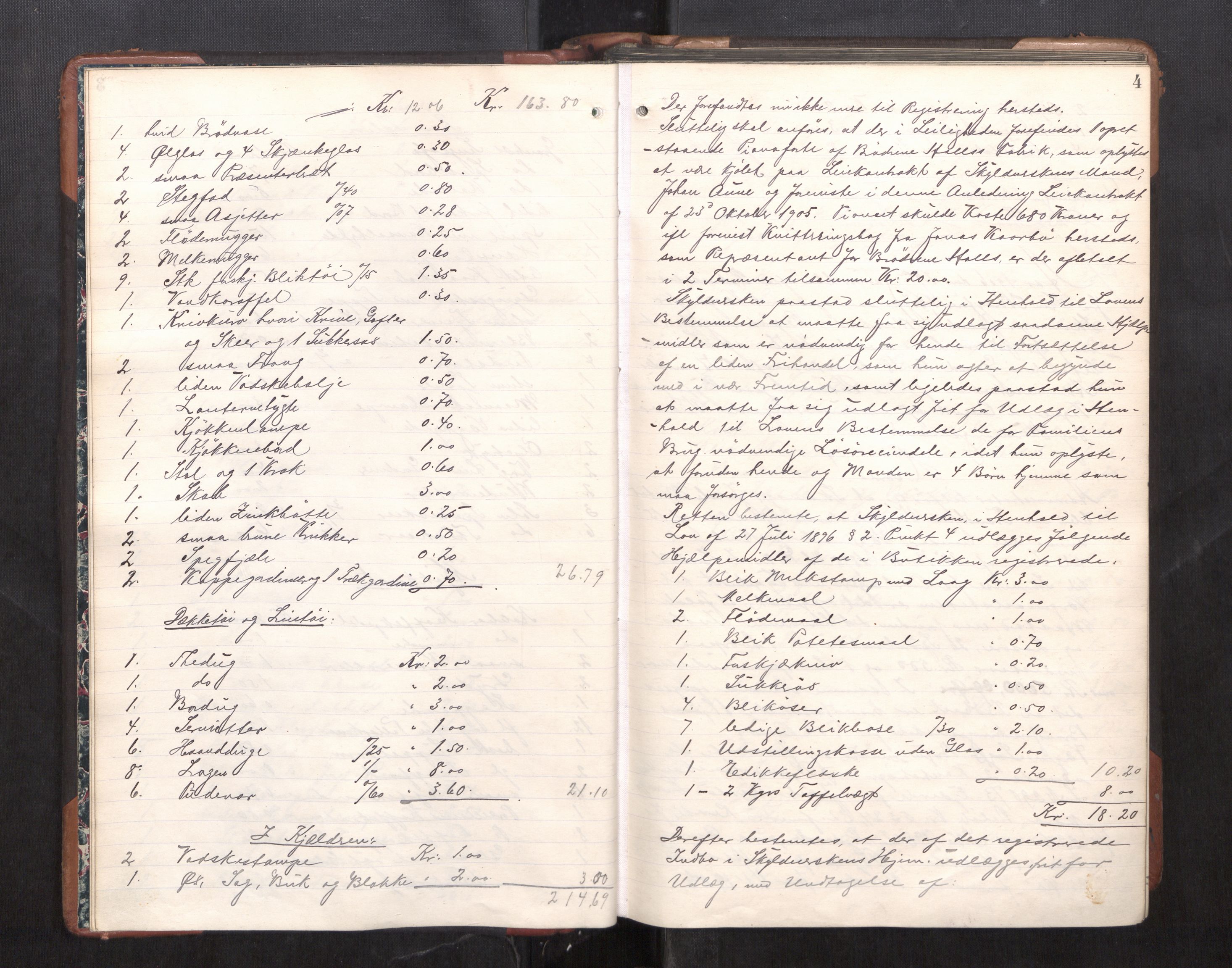 Trondheim byfogd, AV/SAT-A-0003/1/3/3C/L0025: Skifteregistreringsprotokoll - 24/1-14/7. (u/ register), 1906-1909, s. 4