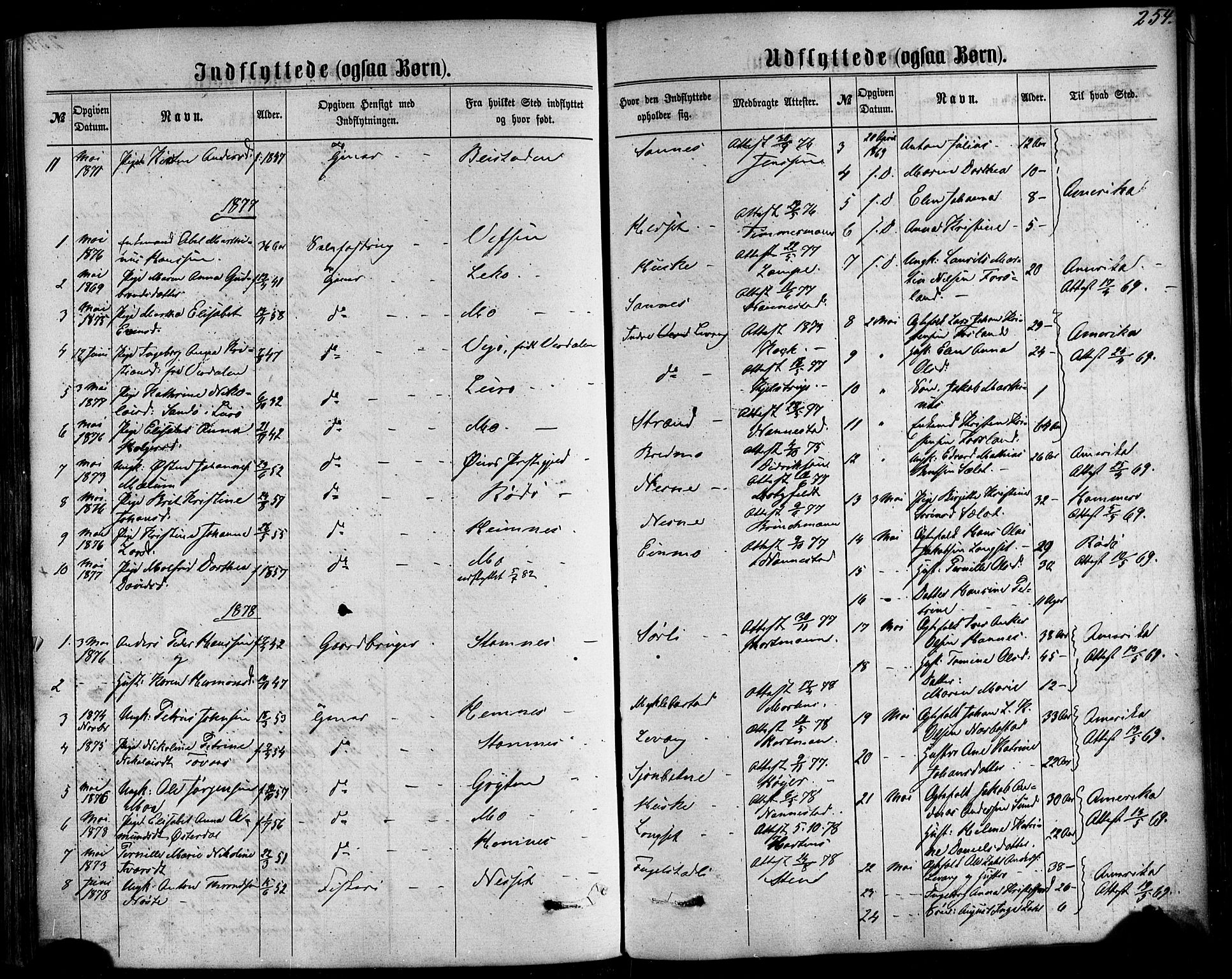 Ministerialprotokoller, klokkerbøker og fødselsregistre - Nordland, SAT/A-1459/838/L0551: Ministerialbok nr. 838A09, 1864-1880, s. 254