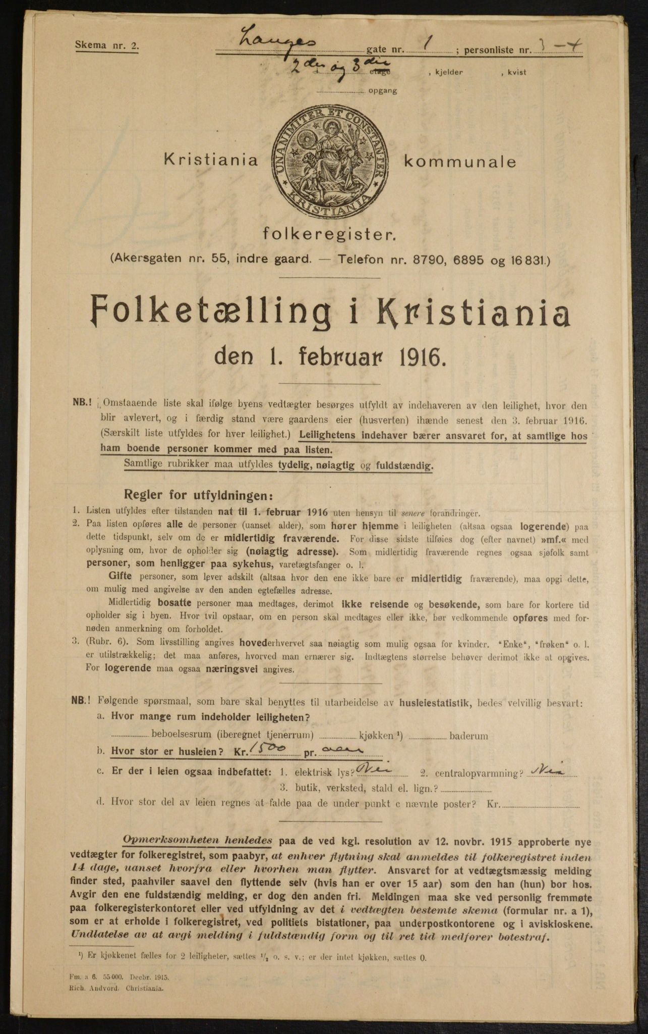 OBA, Kommunal folketelling 1.2.1916 for Kristiania, 1916, s. 57484