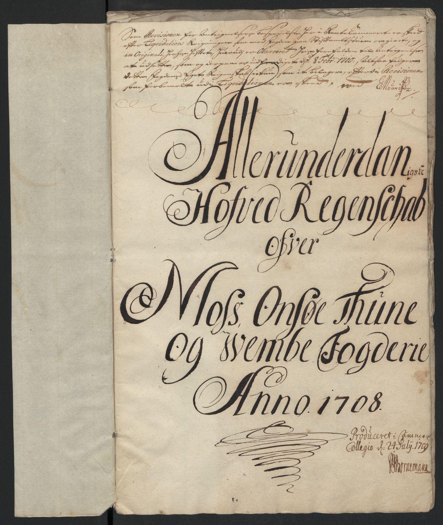 Rentekammeret inntil 1814, Reviderte regnskaper, Fogderegnskap, AV/RA-EA-4092/R04/L0134: Fogderegnskap Moss, Onsøy, Tune, Veme og Åbygge, 1707-1708, s. 243