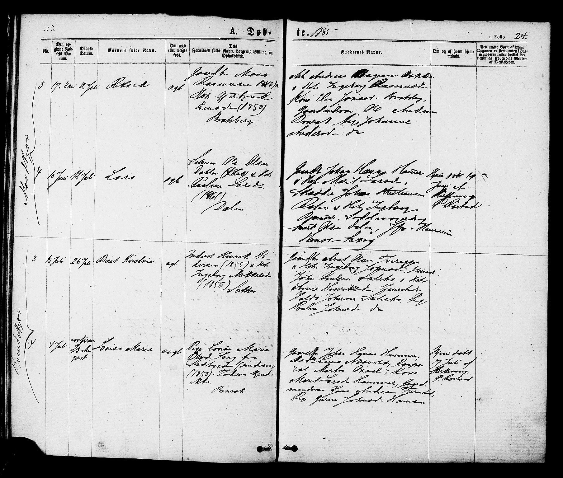 Ministerialprotokoller, klokkerbøker og fødselsregistre - Sør-Trøndelag, SAT/A-1456/608/L0334: Ministerialbok nr. 608A03, 1877-1886, s. 24