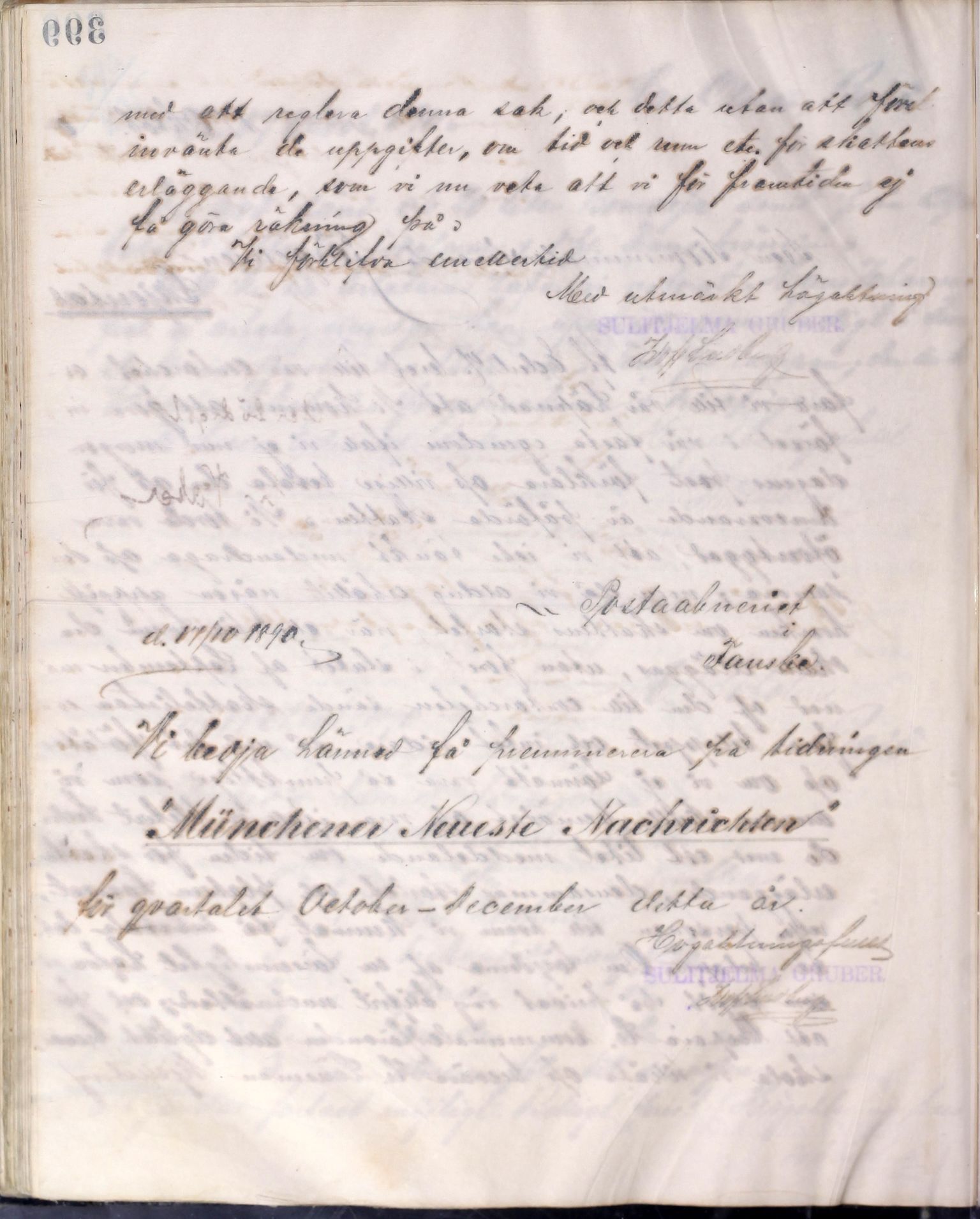 A/S Sulitjelma Gruber, AIN/NA052/B/Ba/L0001: Kopibok - Diverse adressater, 1888-1891