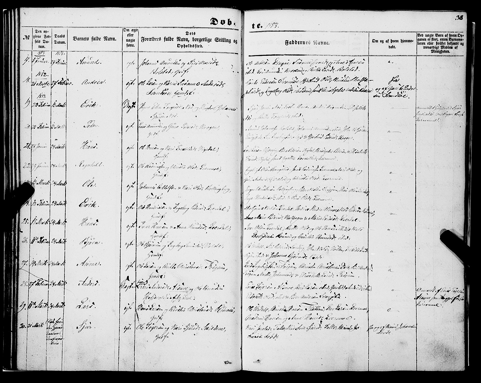 Luster sokneprestembete, AV/SAB-A-81101/H/Haa/Haaa/L0007: Ministerialbok nr. A 7, 1849-1859, s. 38