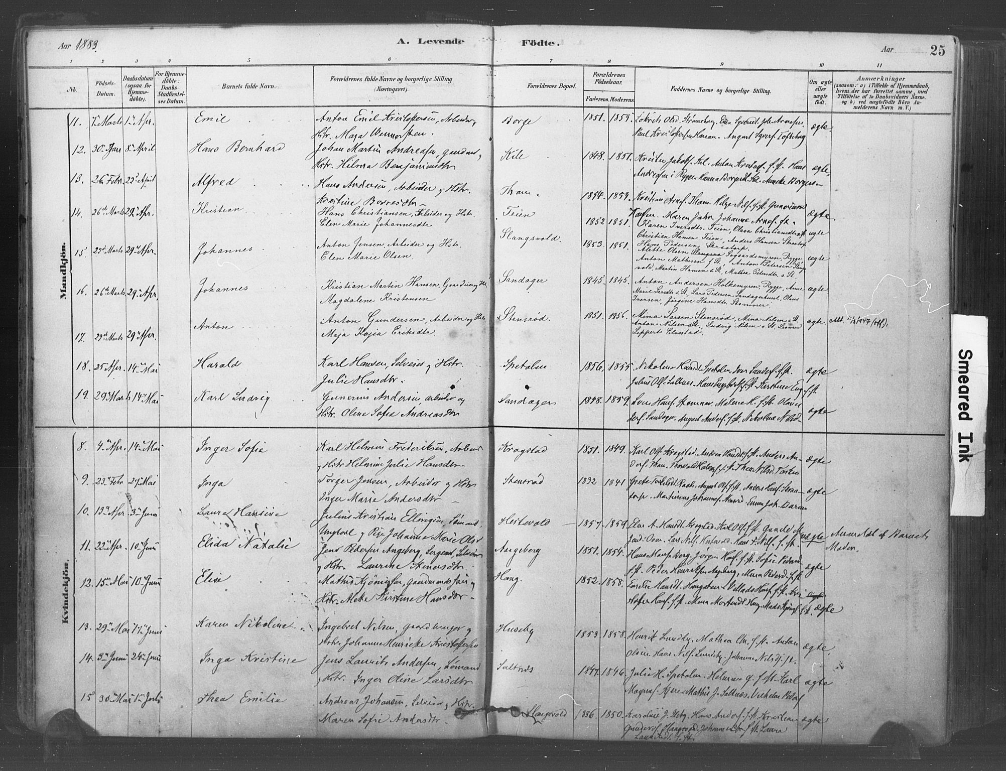 Råde prestekontor kirkebøker, AV/SAO-A-2009/F/Fa/L0007: Ministerialbok nr. 7, 1878-1902, s. 25