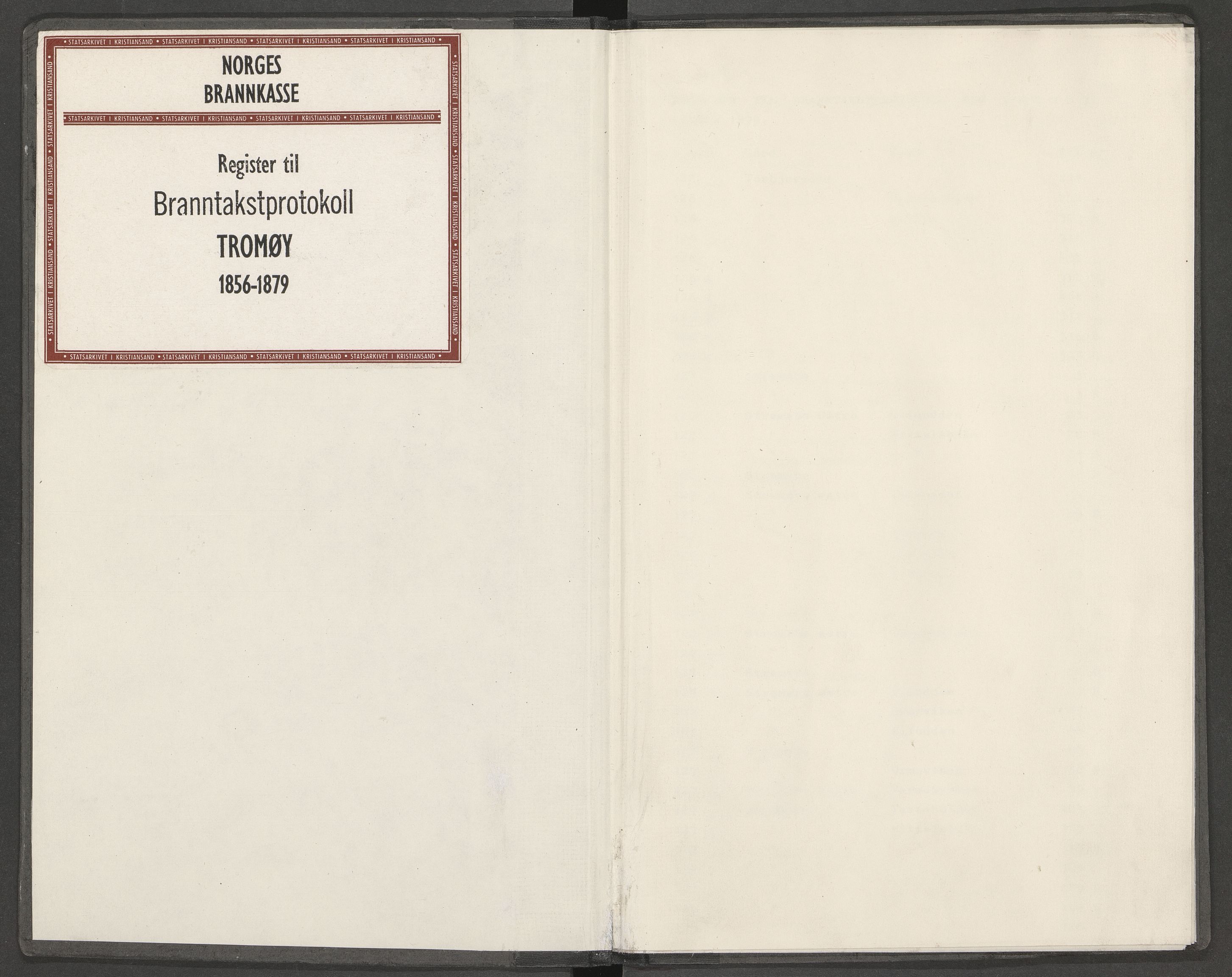 Norges Brannkasse Tromøy, AV/SAK-2241-0049/F/Fa/L0001: Løst register til branntakstprotokoll nr. 1a, 1856-1879