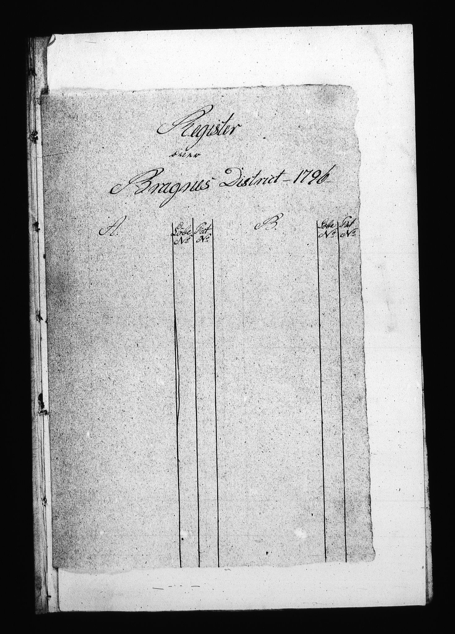 Sjøetaten, RA/EA-3110/F/L0119: Bragernes distrikt, bind 3, 1796
