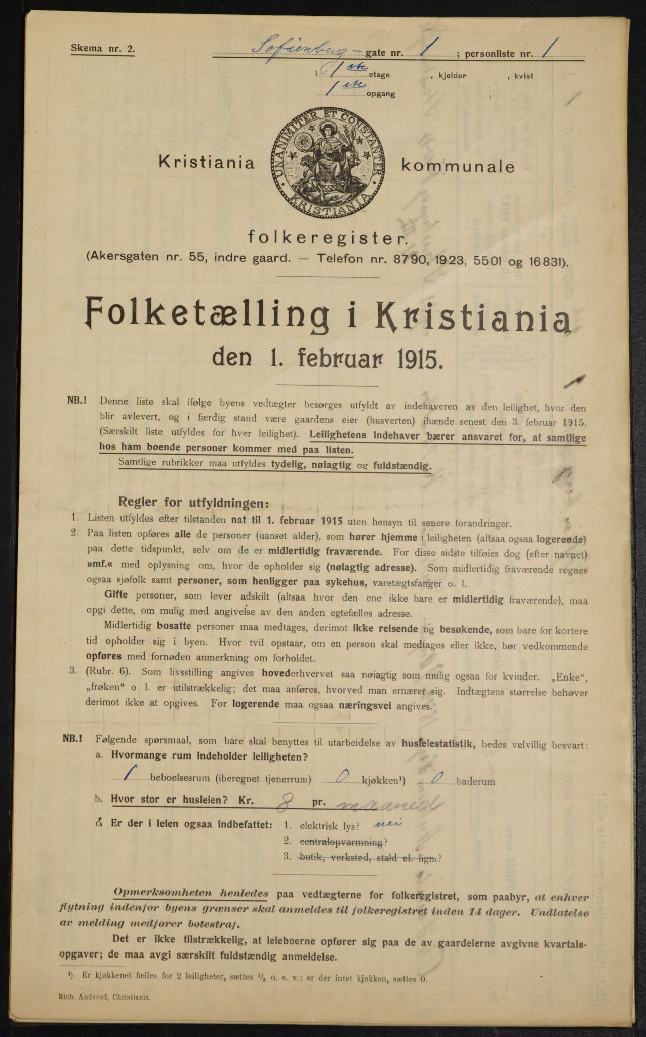 OBA, Kommunal folketelling 1.2.1915 for Kristiania, 1915, s. 97996