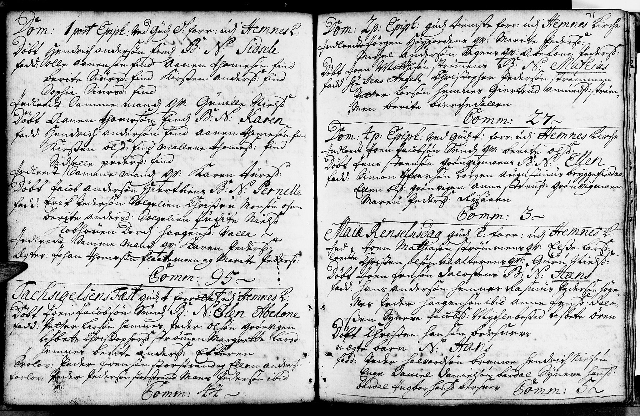 Ministerialprotokoller, klokkerbøker og fødselsregistre - Nordland, AV/SAT-A-1459/825/L0346: Ministerialbok nr. 825A02, 1729-1748, s. 71