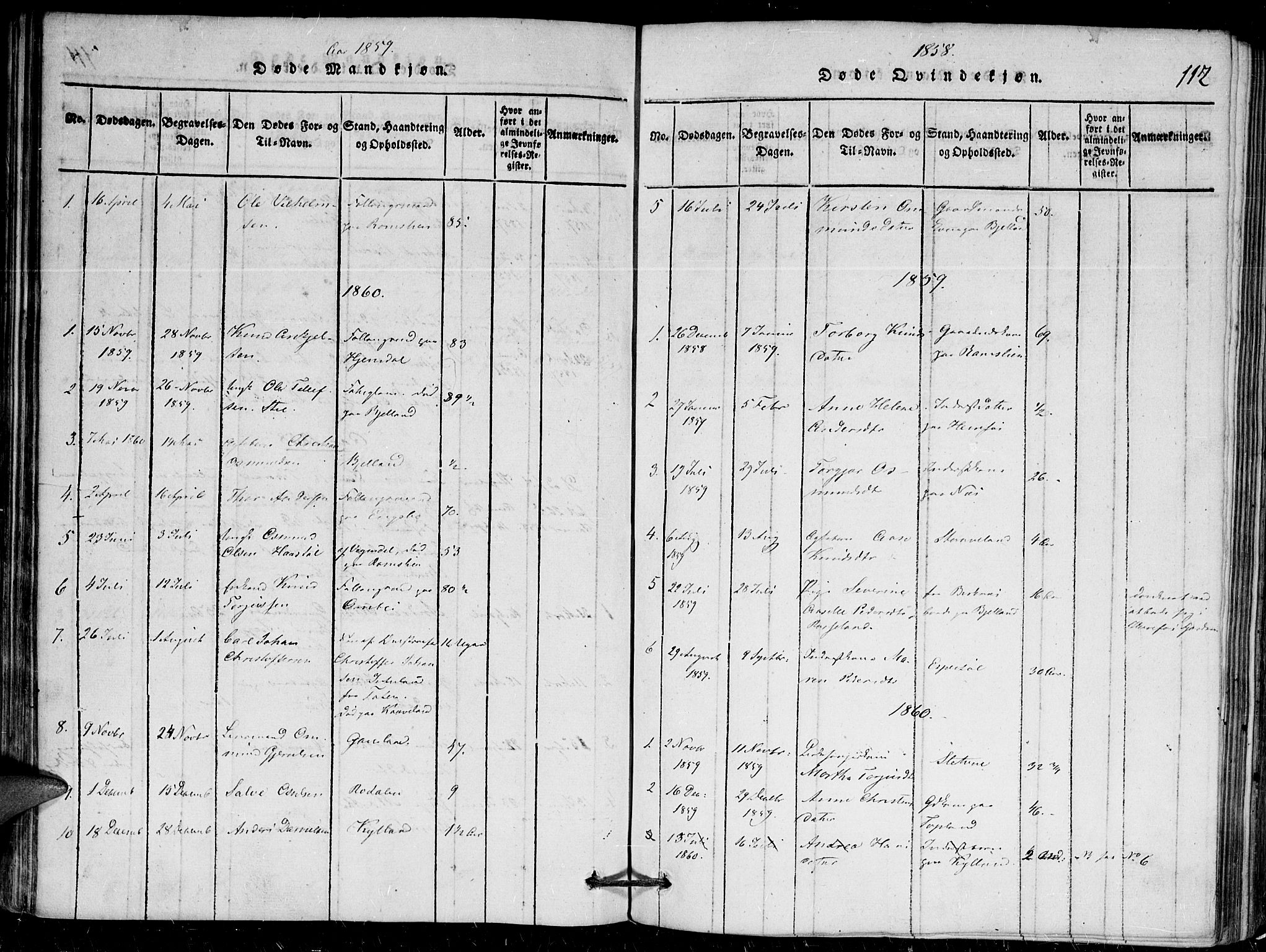 Herefoss sokneprestkontor, AV/SAK-1111-0019/F/Fa/Faa/L0001: Ministerialbok nr. A 1, 1816-1860, s. 112