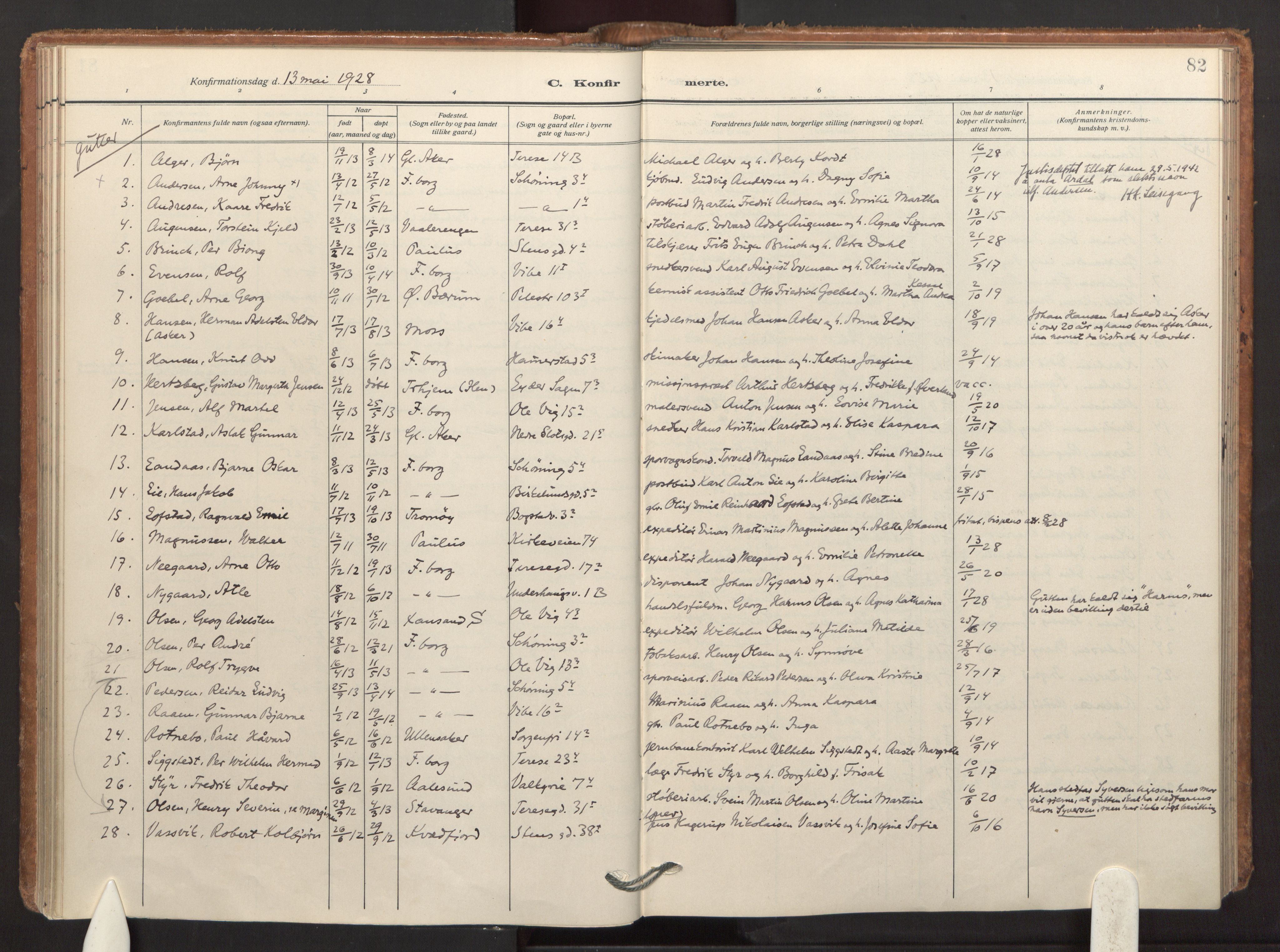 Fagerborg prestekontor Kirkebøker, AV/SAO-A-10844/F/Fa/L0006: Ministerialbok nr. 6, 1919-1946, s. 82
