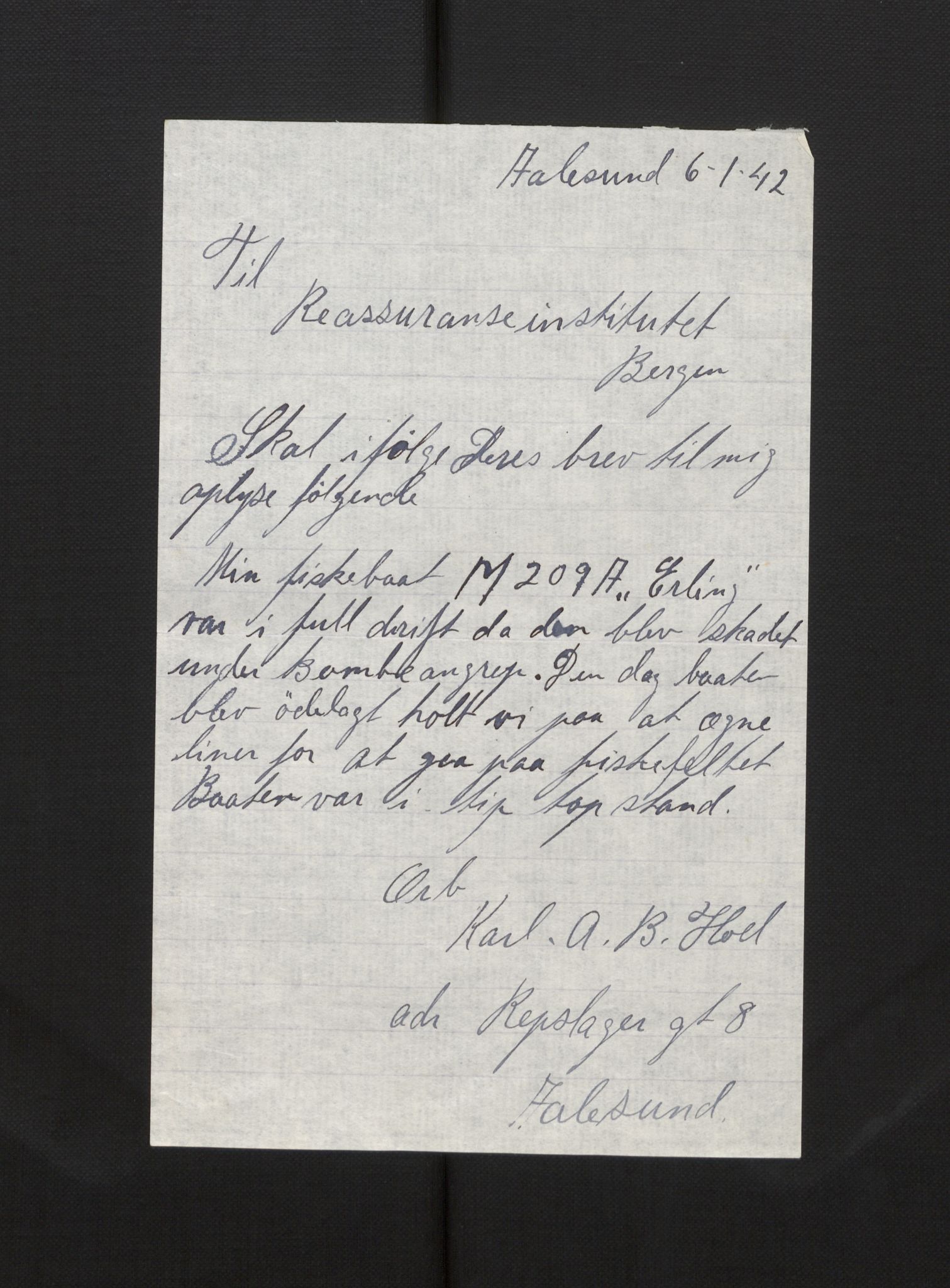 Fiskeridirektoratet - 1 Adm. ledelse - 13 Båtkontoret, AV/SAB-A-2003/La/L0058: Statens krigsforsikring for fiskeflåten, 1936-1971, s. 35