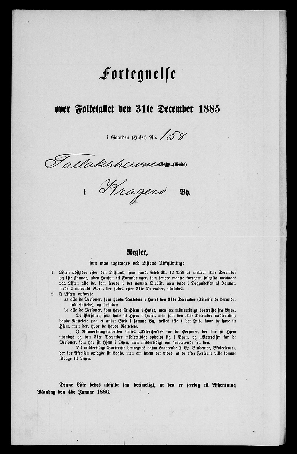 SAKO, Folketelling 1885 for 0801 Kragerø kjøpstad, 1885, s. 351