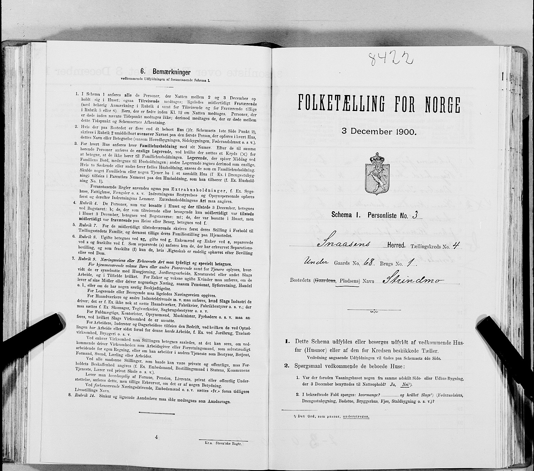 SAT, Folketelling 1900 for 1736 Snåsa herred, 1900, s. 846