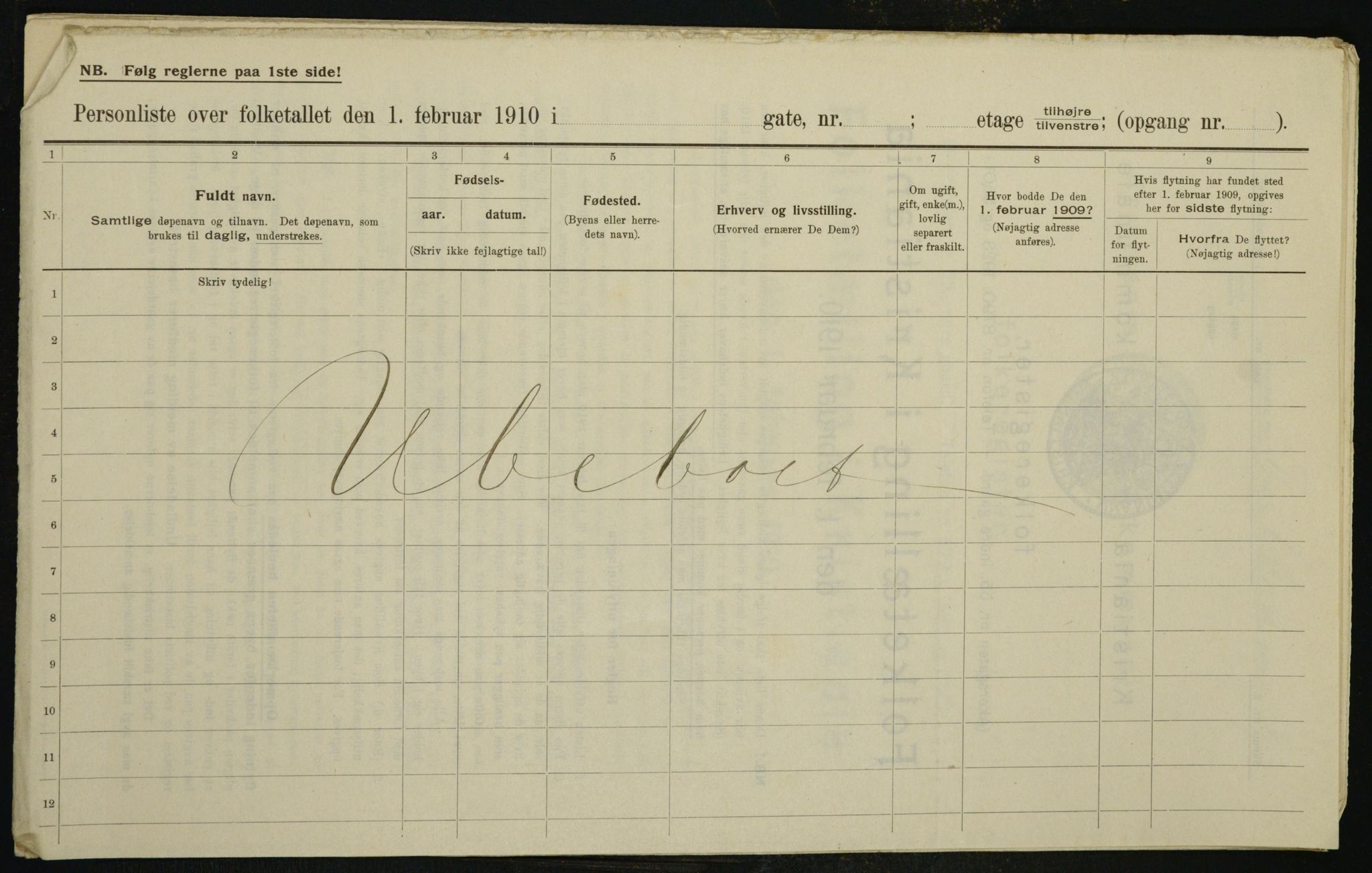 OBA, Kommunal folketelling 1.2.1910 for Kristiania, 1910, s. 103690