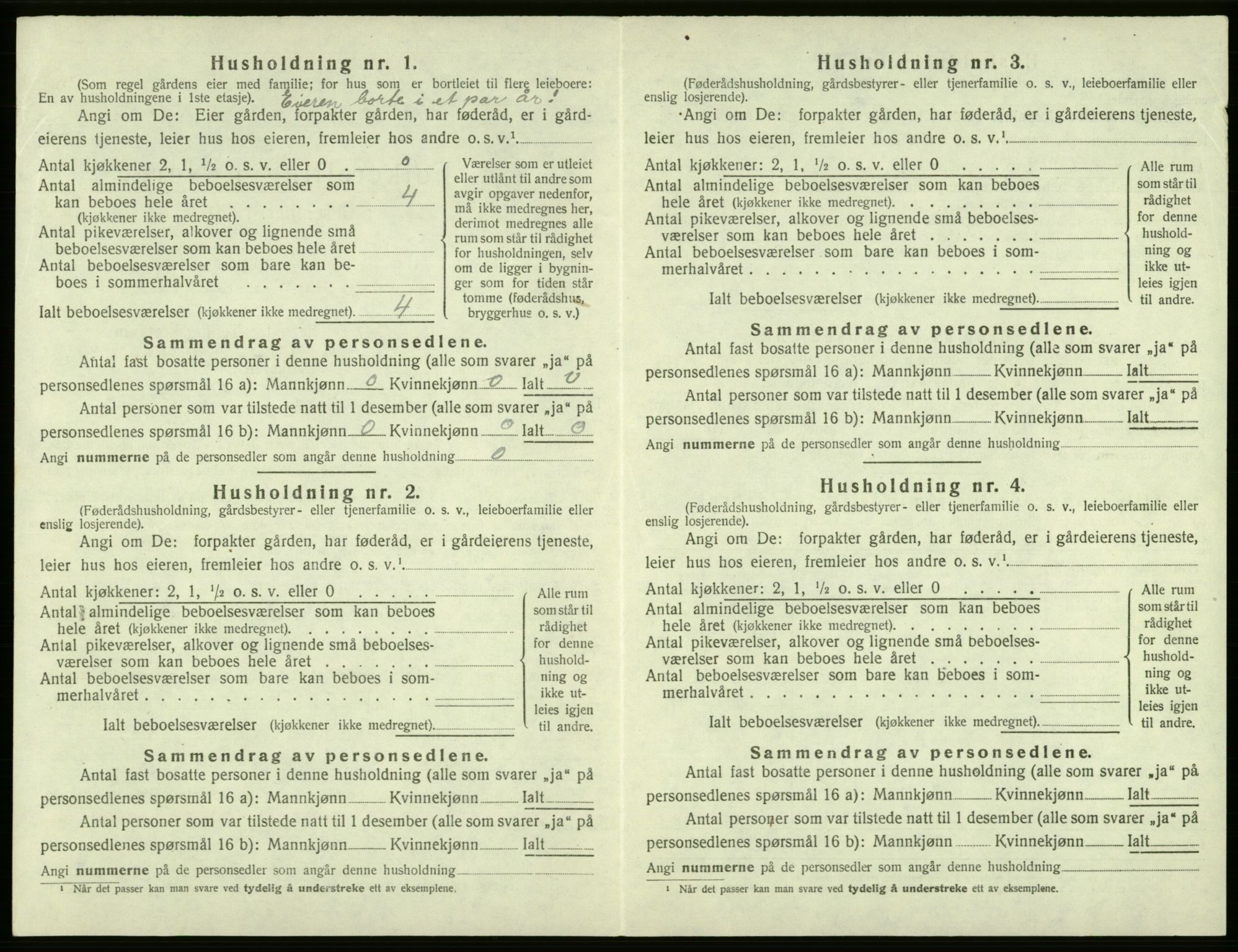 SAB, Folketelling 1920 for 1238 Kvam herred, 1920, s. 1261
