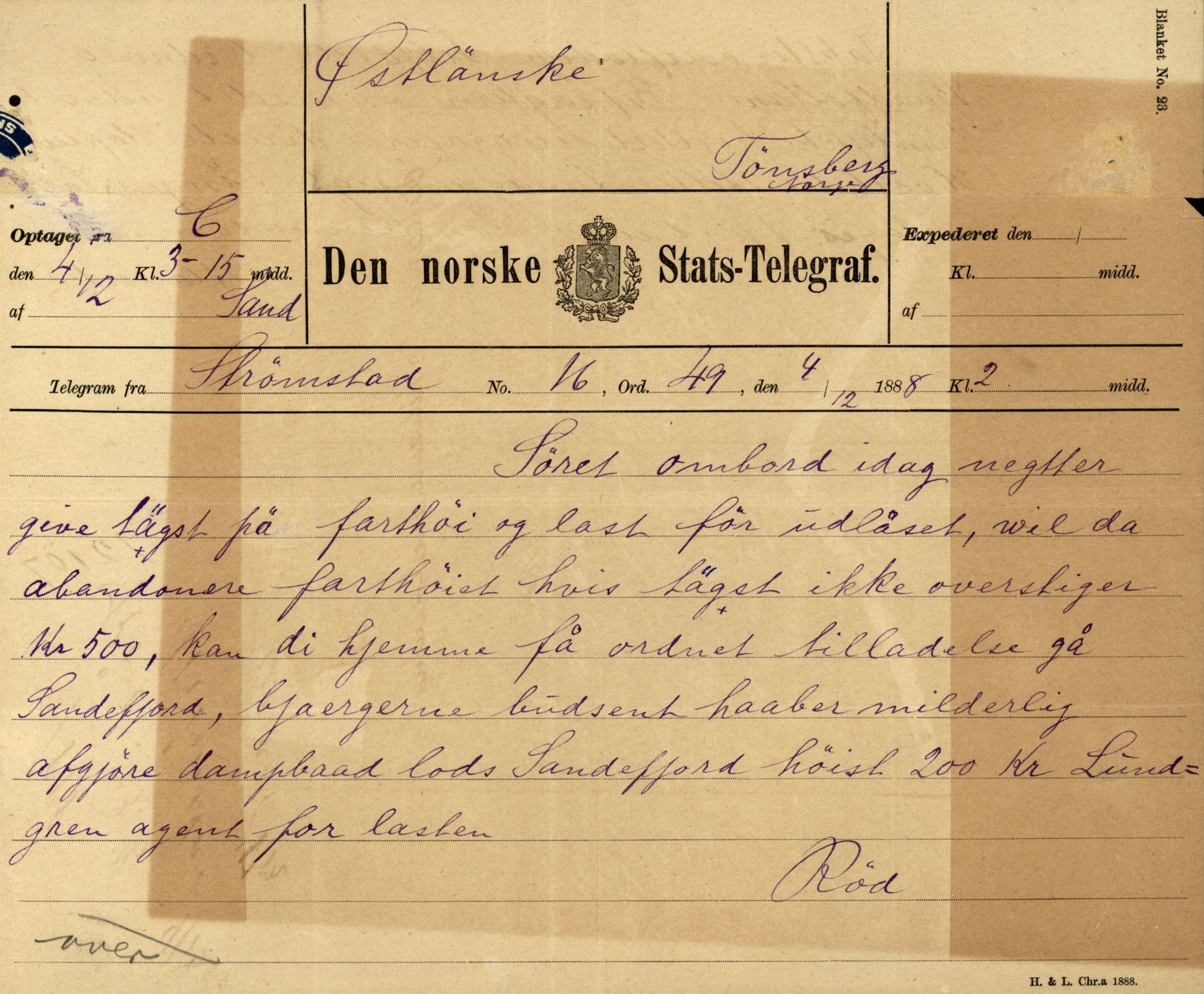 Pa 63 - Østlandske skibsassuranceforening, VEMU/A-1079/G/Ga/L0022/0003: Havaridokumenter / Ægir, Heldine, Henrik Wergeland, Høvding, General Prim, 1888, s. 42