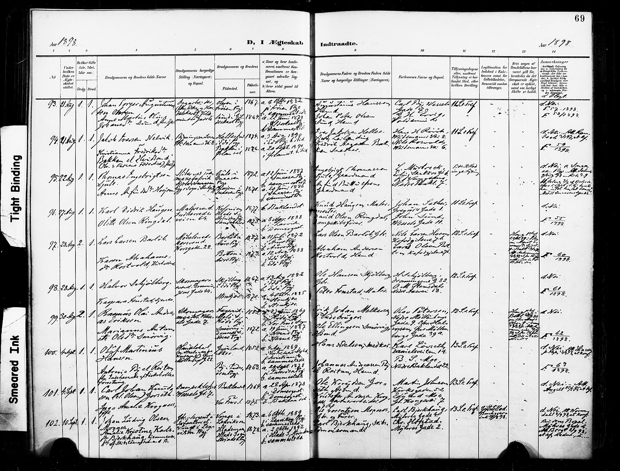 Ministerialprotokoller, klokkerbøker og fødselsregistre - Sør-Trøndelag, SAT/A-1456/604/L0198: Ministerialbok nr. 604A19, 1893-1900, s. 69