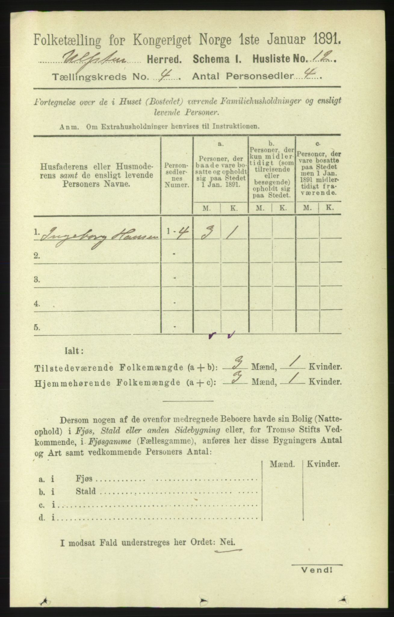 RA, Folketelling 1891 for 1516 Ulstein herred, 1891, s. 992