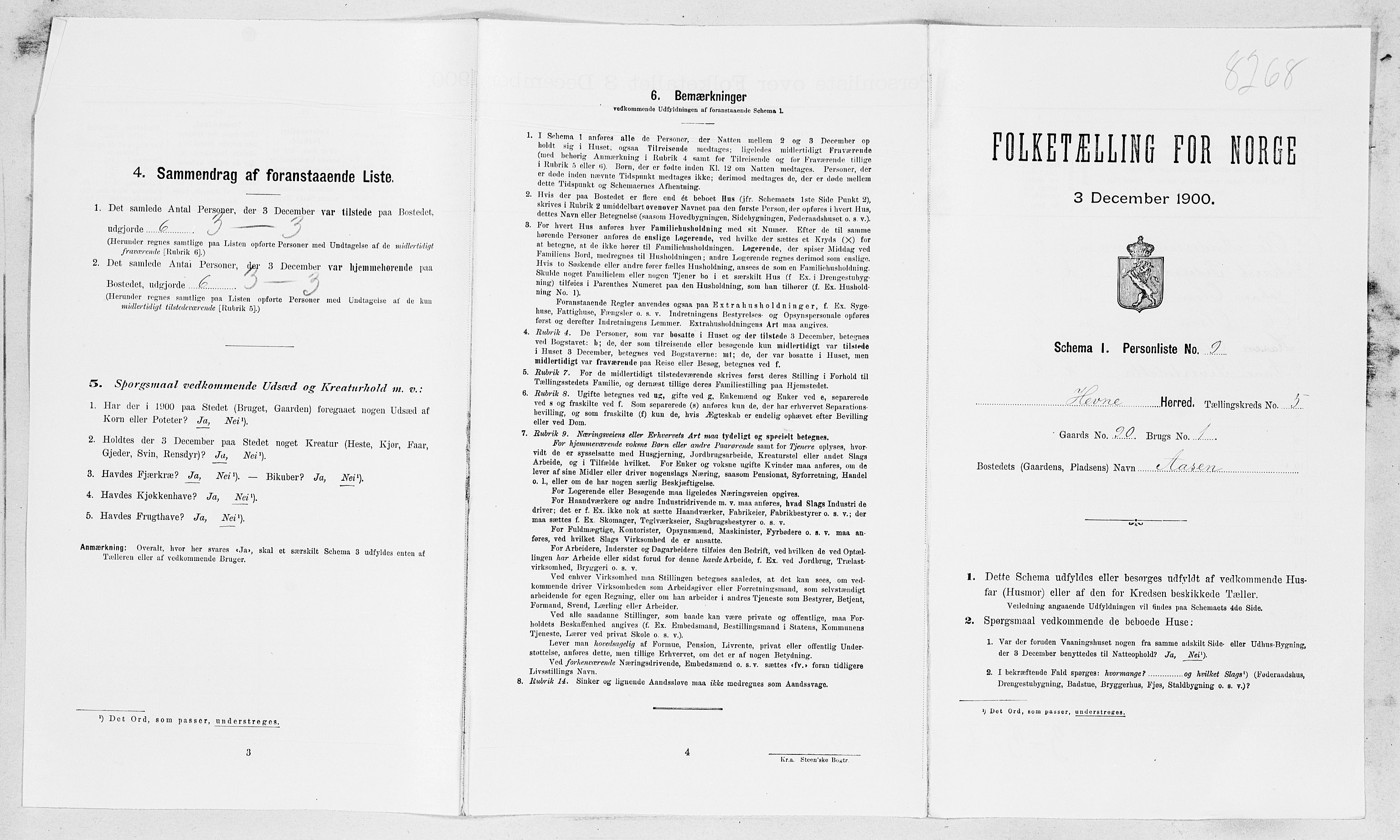 SAT, Folketelling 1900 for 1612 Hemne herred, 1900, s. 507