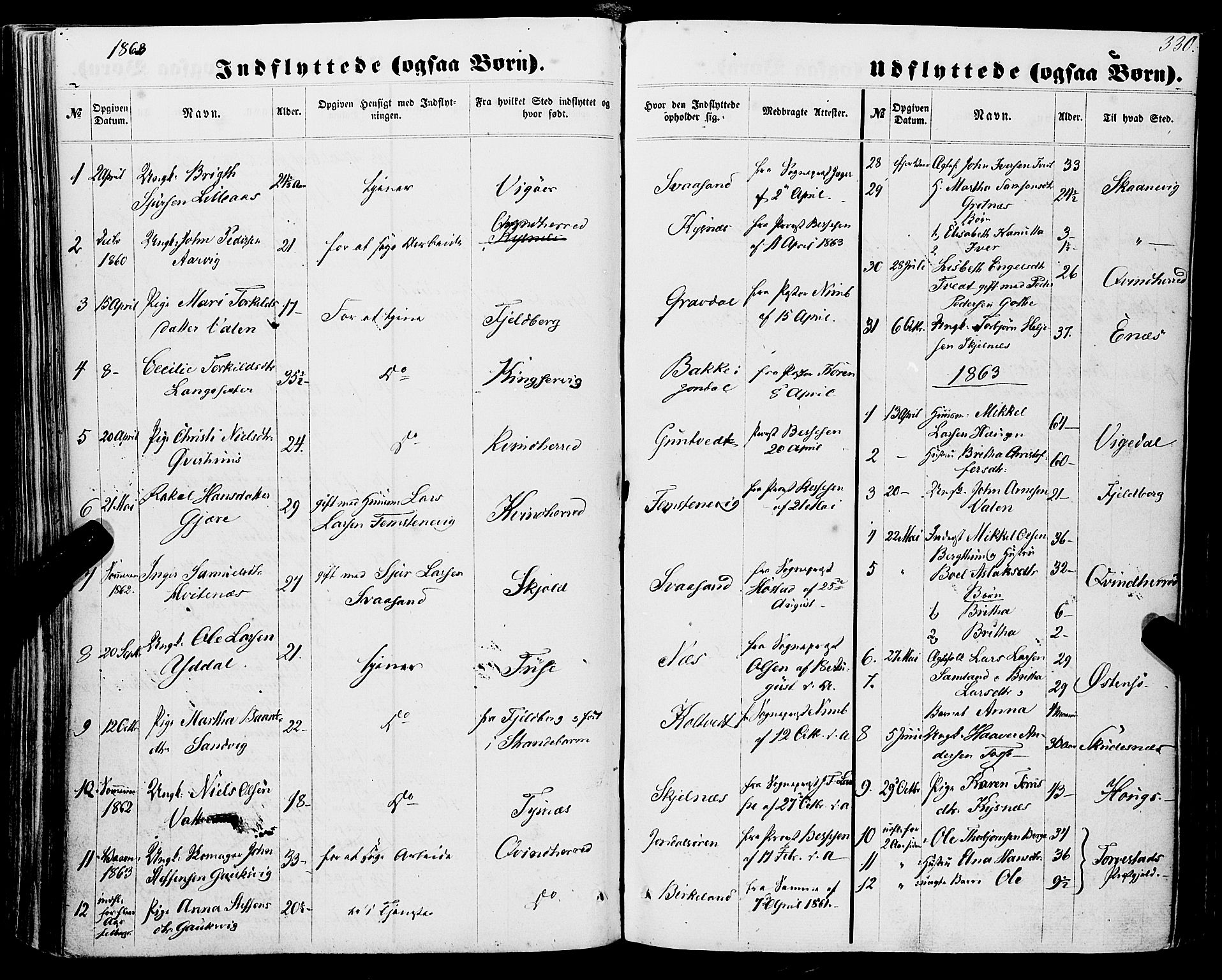 Strandebarm sokneprestembete, SAB/A-78401/H/Haa: Ministerialbok nr. A 8, 1858-1872, s. 330