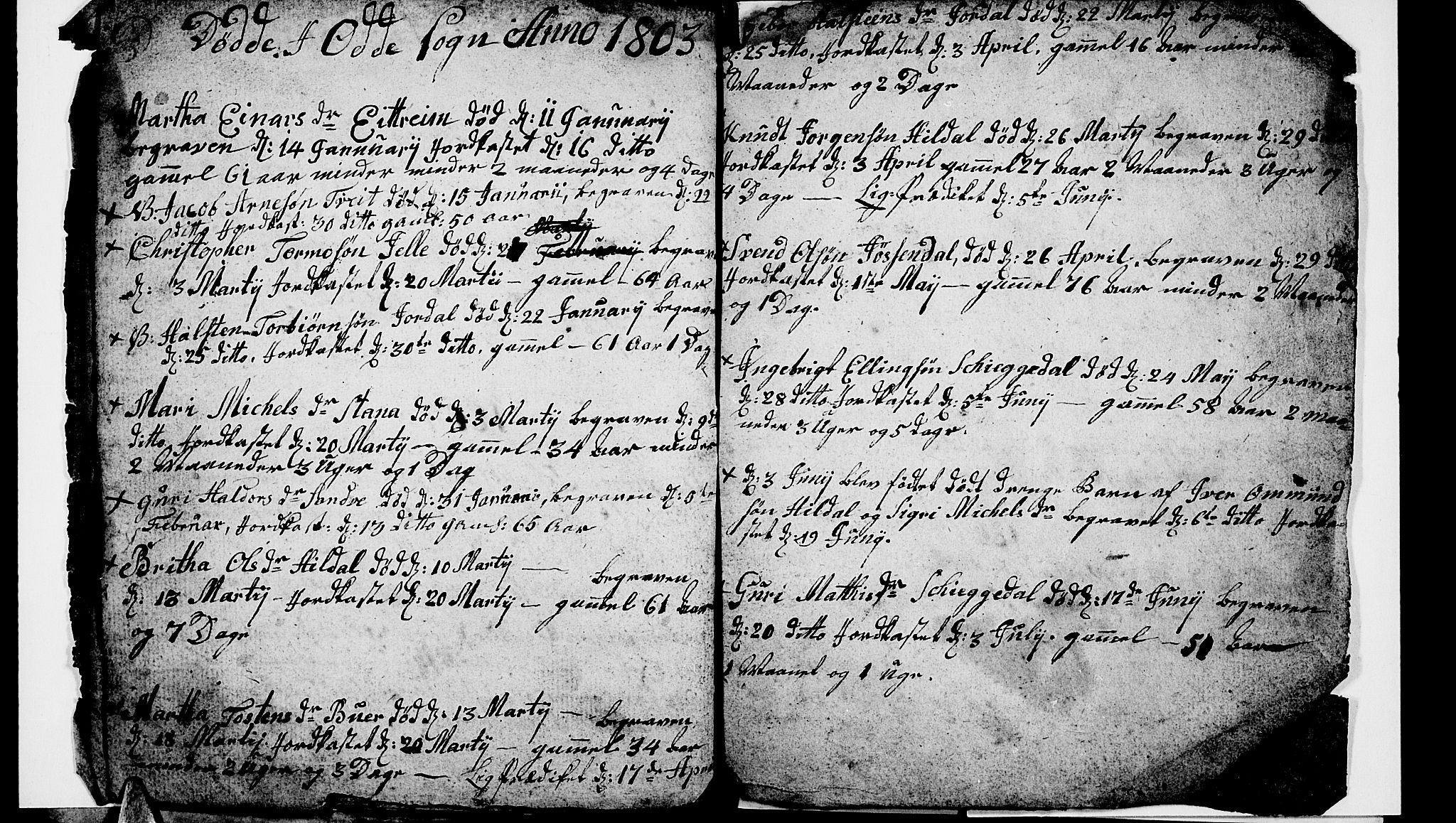 Ullensvang sokneprestembete, AV/SAB-A-78701/H/Hab: Klokkerbok nr. A 2, 1803-1804