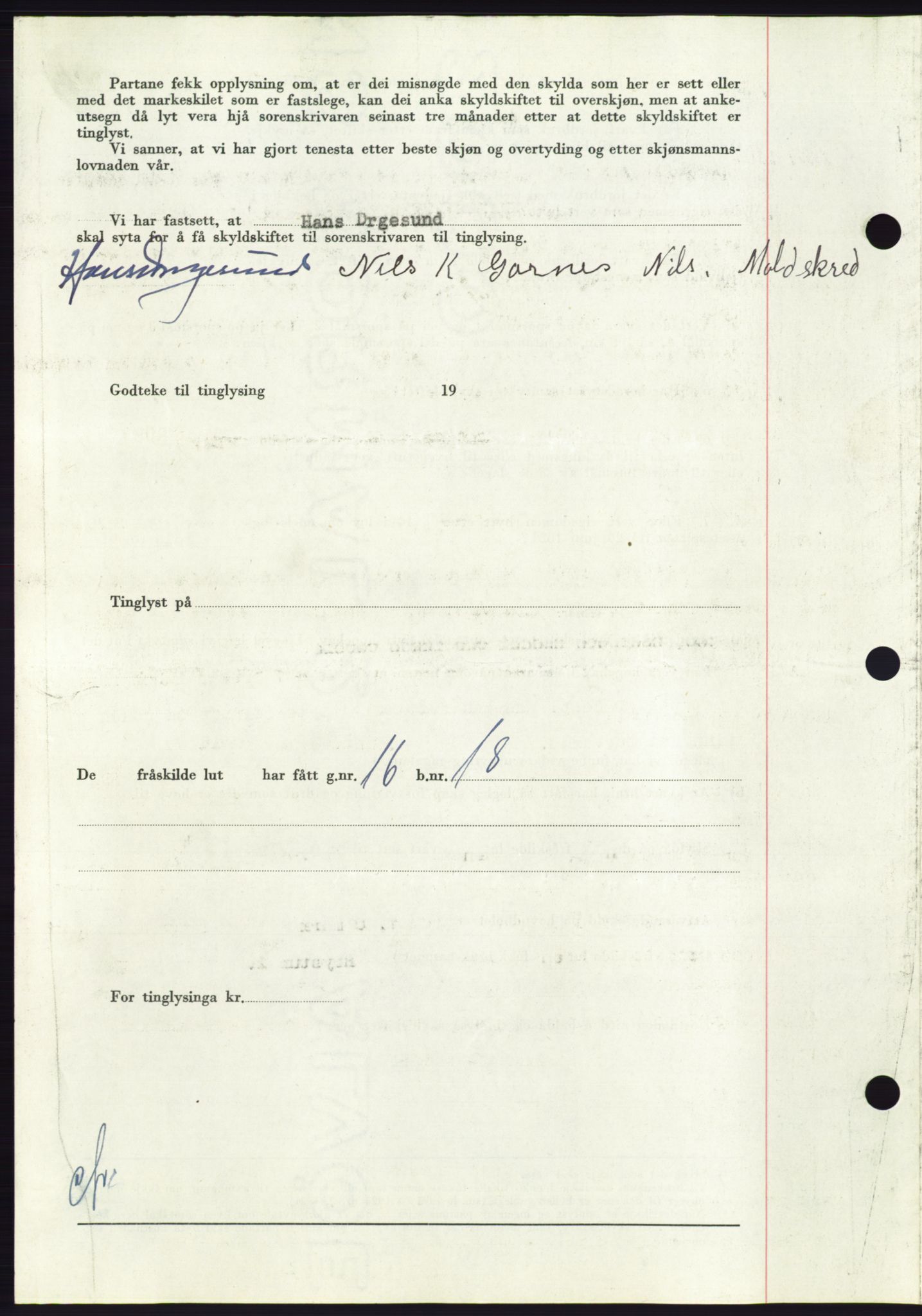 Søre Sunnmøre sorenskriveri, AV/SAT-A-4122/1/2/2C/L0086: Pantebok nr. 12A, 1949-1950, Dagboknr: 799/1950