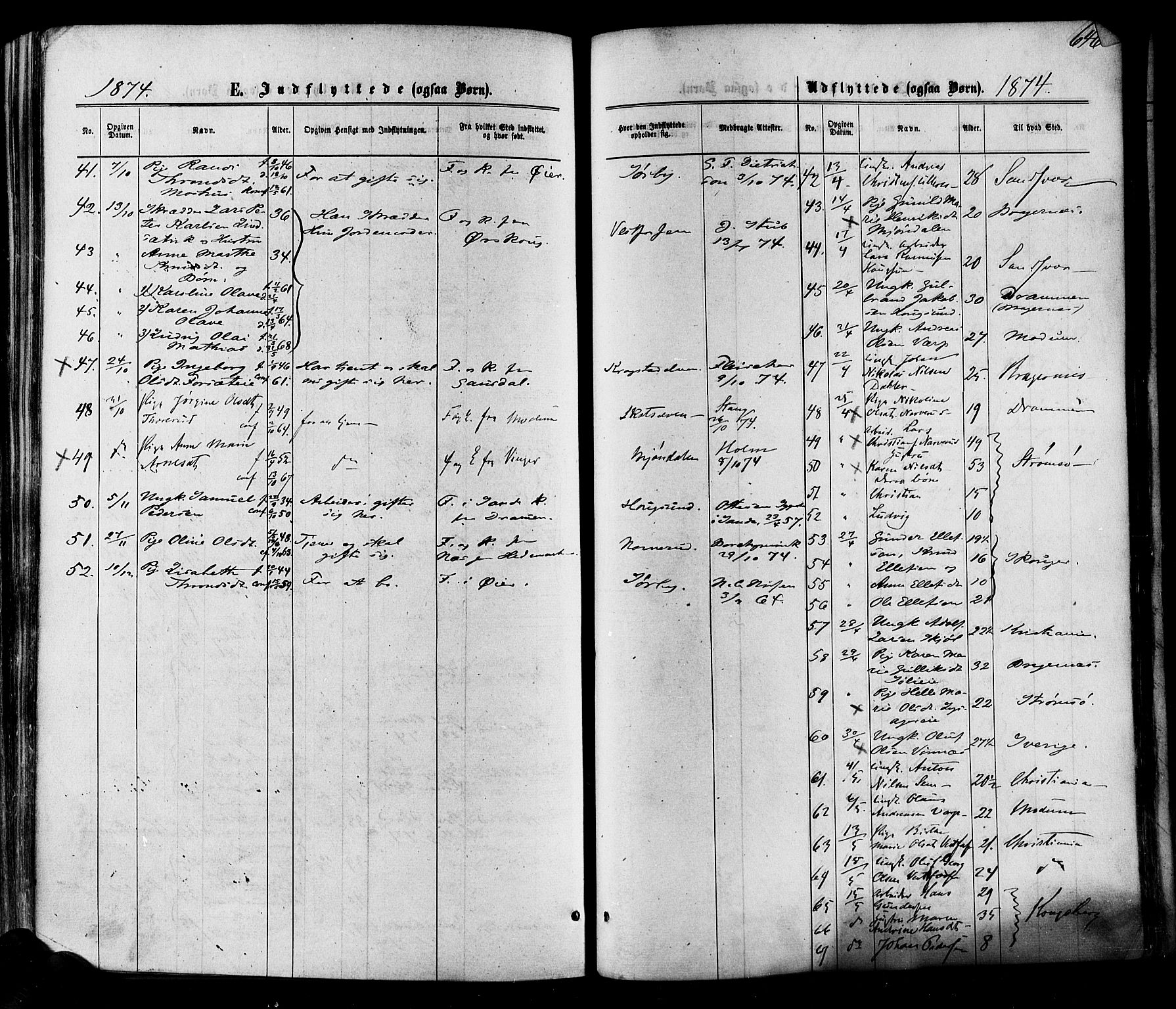 Eiker kirkebøker, AV/SAKO-A-4/F/Fa/L0017: Ministerialbok nr. I 17, 1869-1877, s. 646