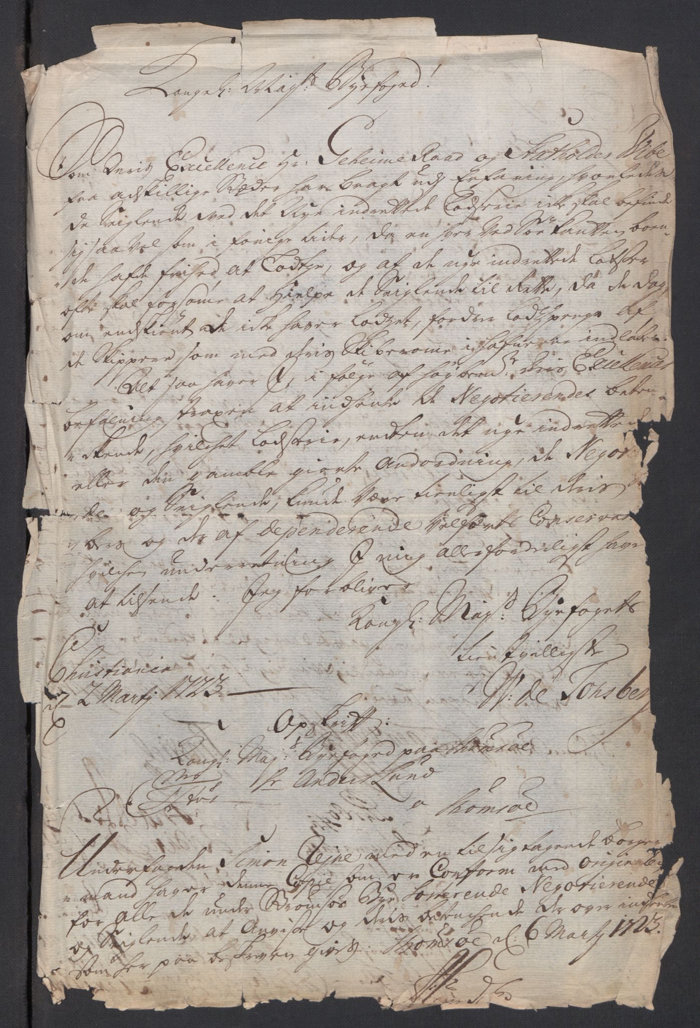 Forskjellige samlinger, Uplasserte saker i Eldre avdeling, AV/RA-EA-4033/F/L0005: Losvesenet., 1723-1807, s. 14