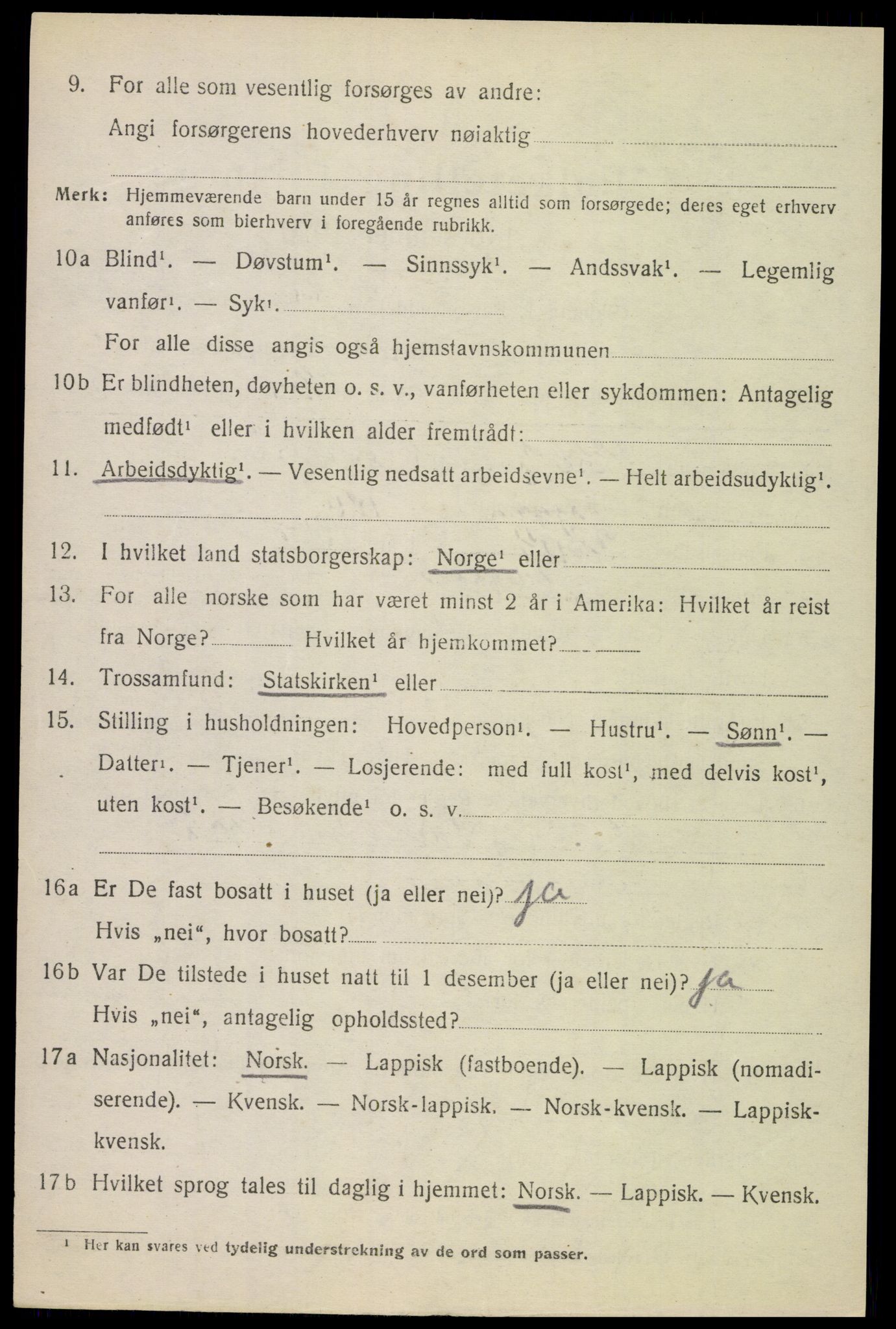 SAT, Folketelling 1920 for 1853 Evenes herred, 1920, s. 7045