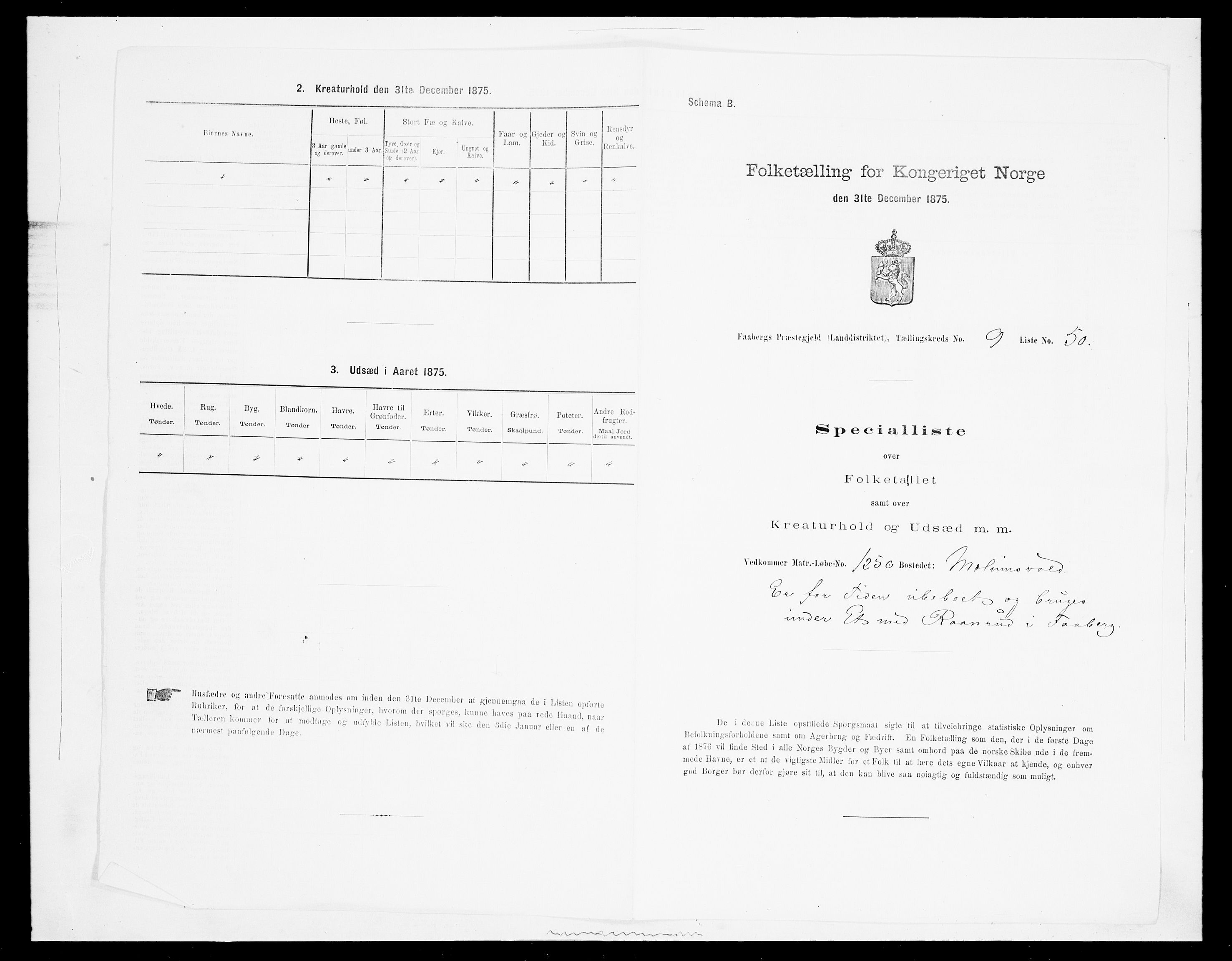 SAH, Folketelling 1875 for 0524L Fåberg prestegjeld, Fåberg sokn og Lillehammer landsokn, 1875, s. 1206