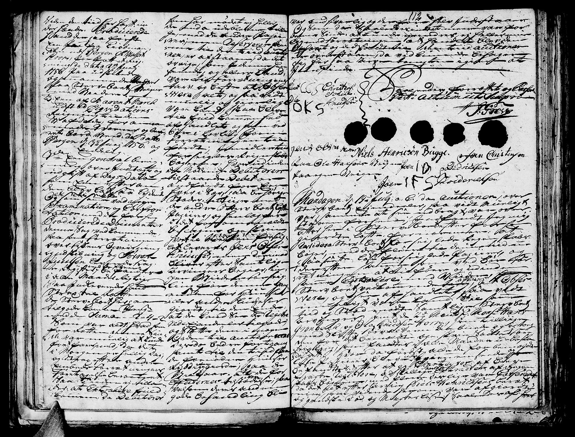 Helgeland sorenskriveri, AV/SAT-A-0004/3/3A/L0041: Konseptprotokoll 26, 1758, s. 111b-112a