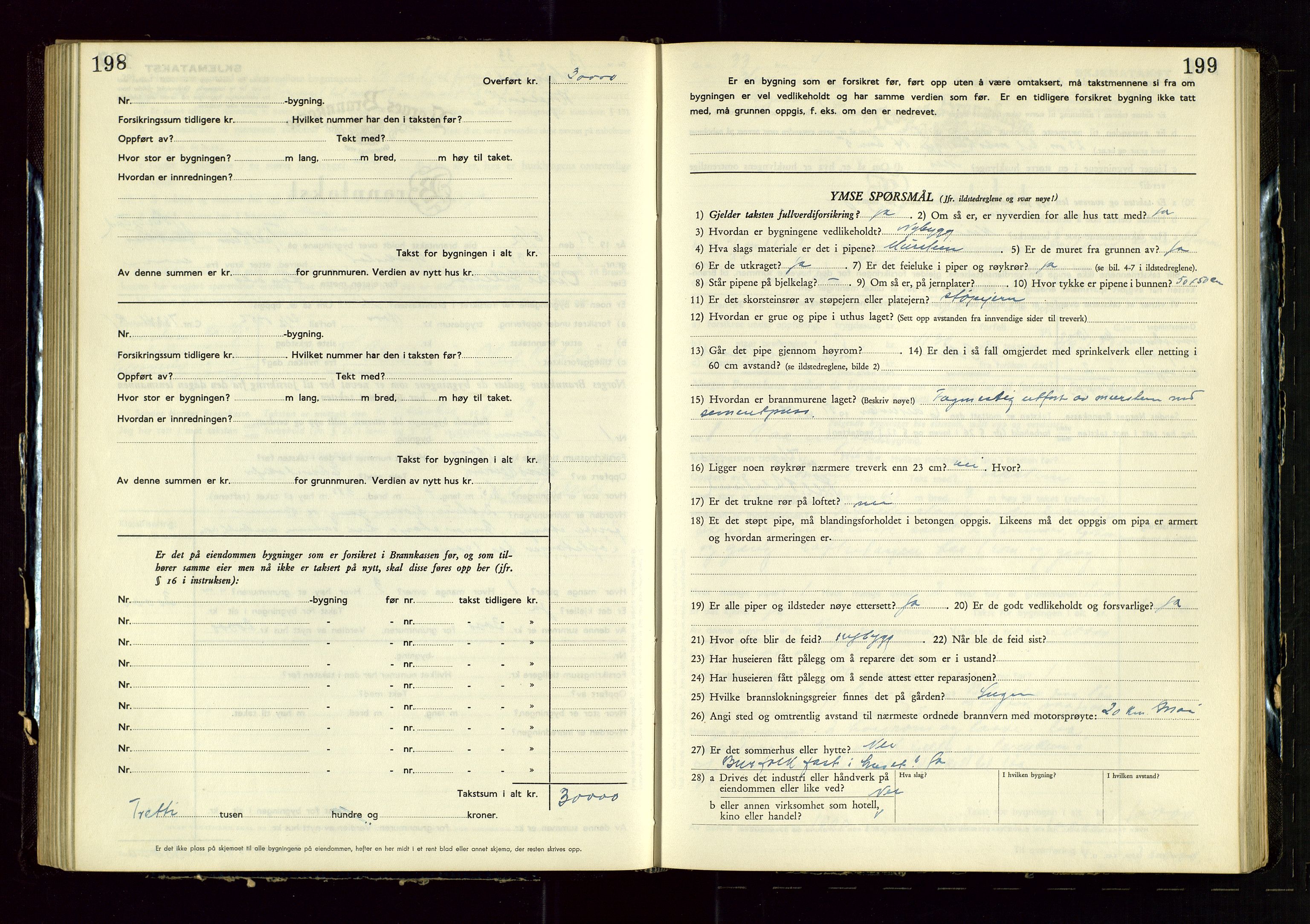 Heskestad lensmannskontor, AV/SAST-A-100304/Gob/L0005: "Brandtakstprotokoll", 1946-1955, s. 198-199