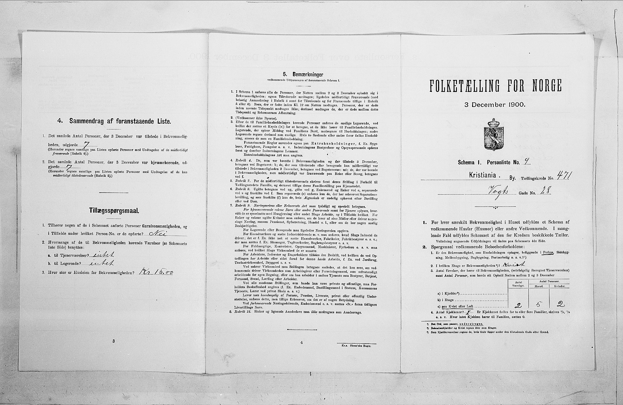 SAO, Folketelling 1900 for 0301 Kristiania kjøpstad, 1900, s. 113969