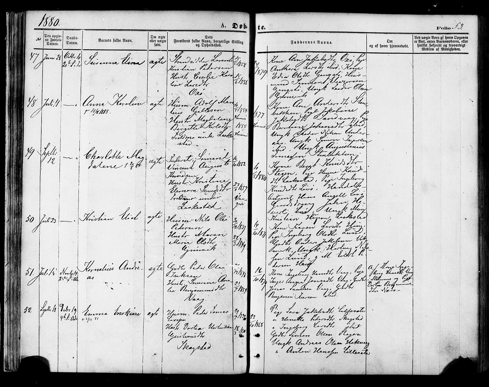 Ministerialprotokoller, klokkerbøker og fødselsregistre - Nordland, AV/SAT-A-1459/855/L0802: Ministerialbok nr. 855A10, 1875-1886, s. 53