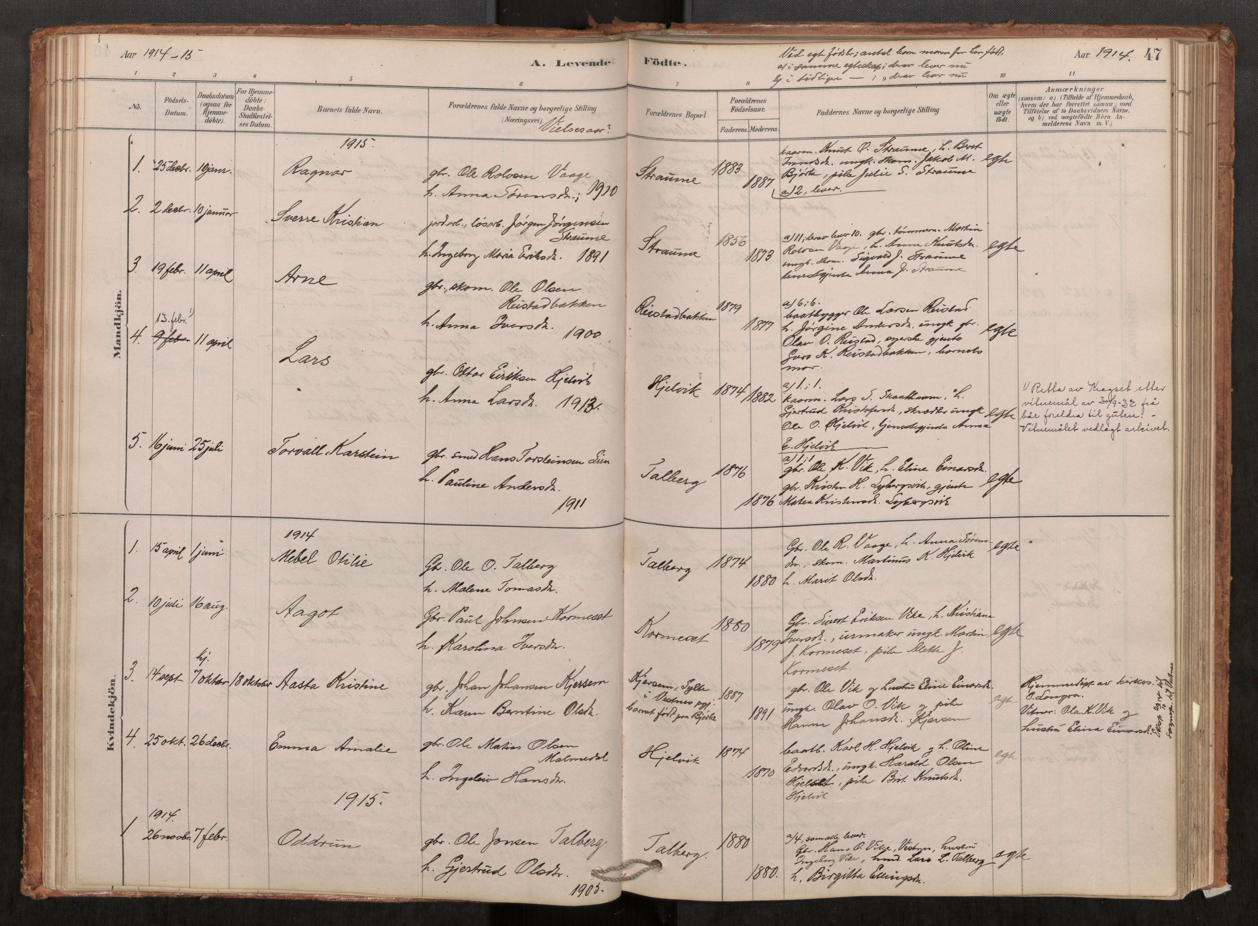 Ministerialprotokoller, klokkerbøker og fødselsregistre - Møre og Romsdal, AV/SAT-A-1454/550/L0621: Ministerialbok nr. 550A01, 1878-1915, s. 47