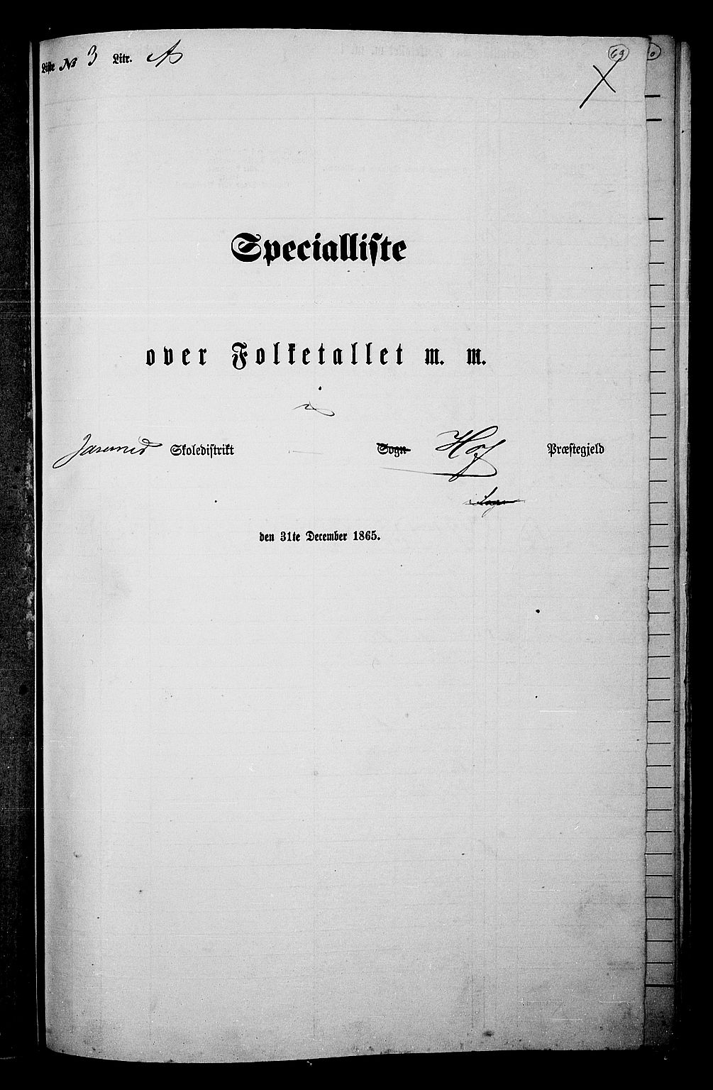 RA, Folketelling 1865 for 0424P Hof prestegjeld, 1865, s. 65