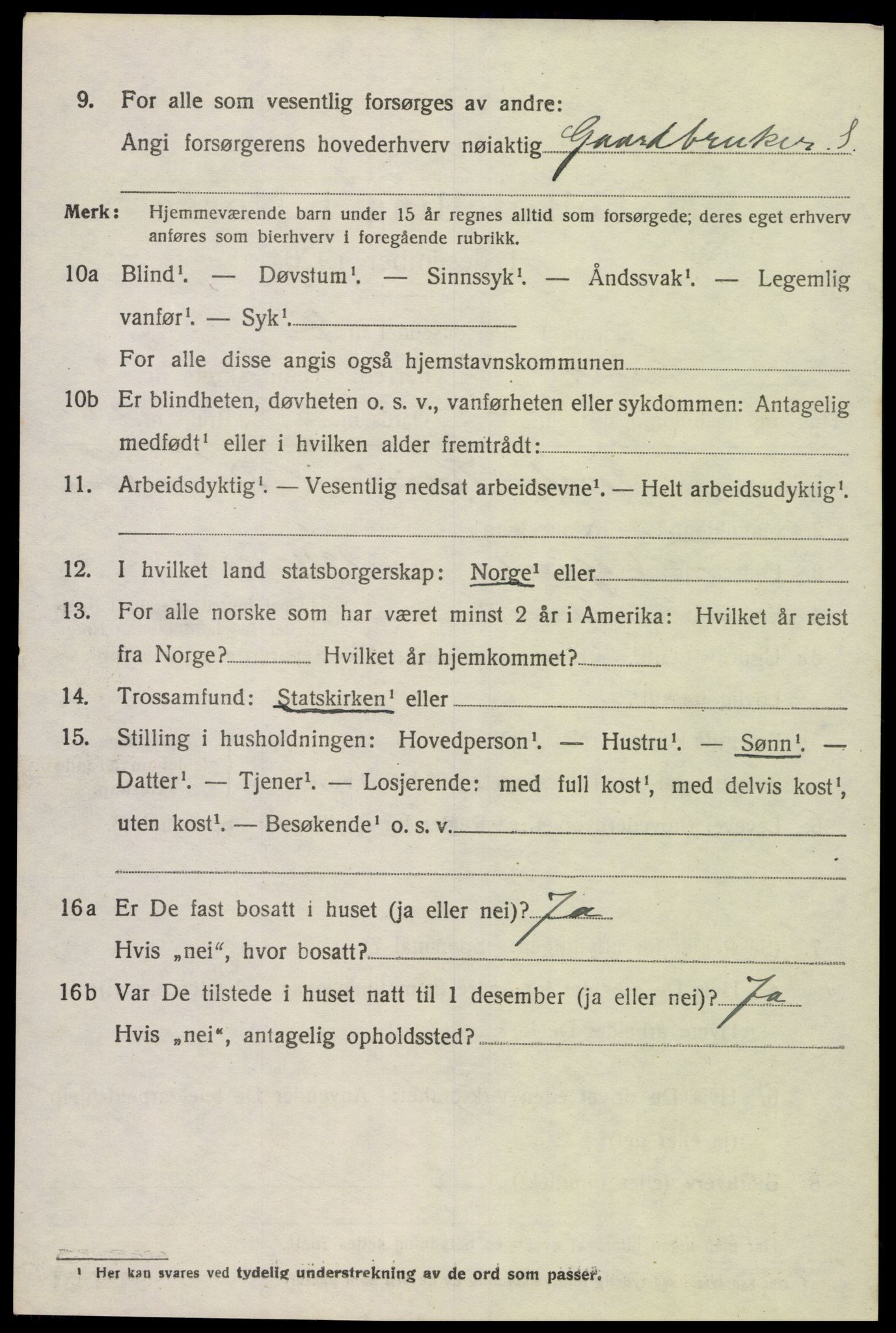 SAK, Folketelling 1920 for 1013 Tveit herred, 1920, s. 1257