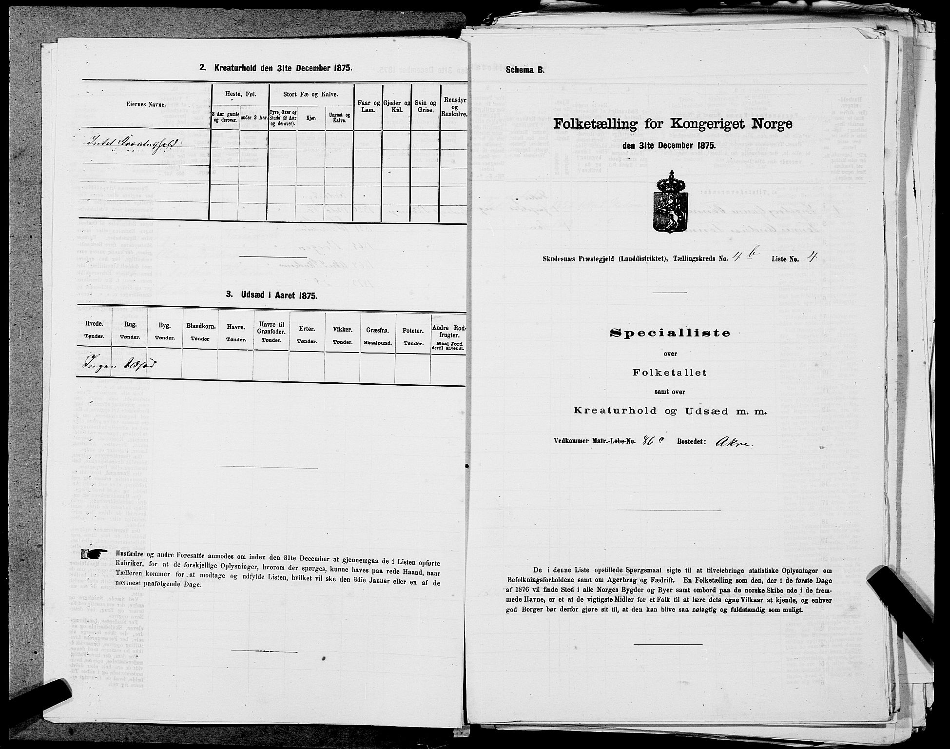 SAST, Folketelling 1875 for 1150L Skudenes prestegjeld, Falnes sokn, Åkra sokn og Ferkingstad sokn, 1875, s. 404