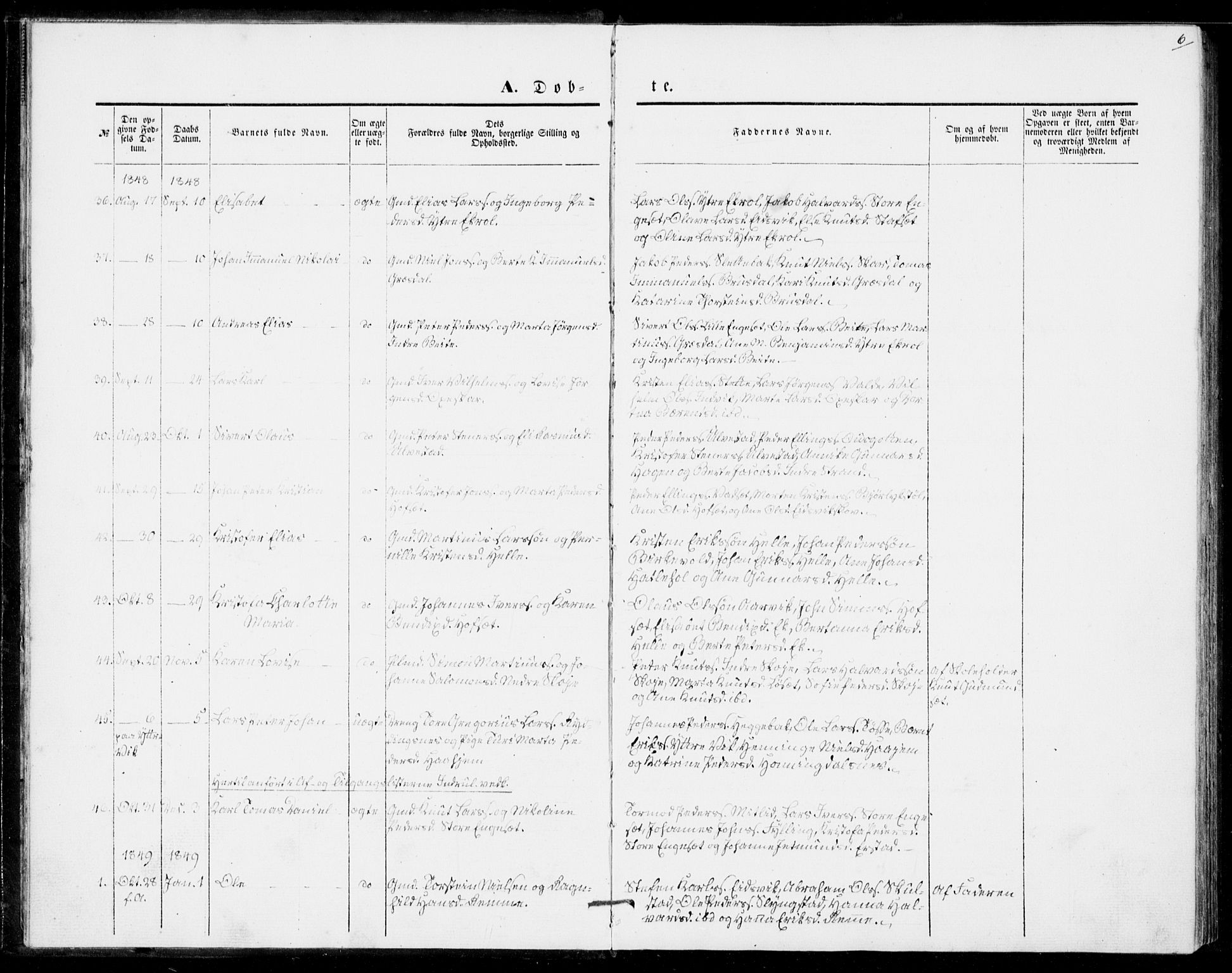 Ministerialprotokoller, klokkerbøker og fødselsregistre - Møre og Romsdal, SAT/A-1454/524/L0353: Ministerialbok nr. 524A05, 1848-1856, s. 6
