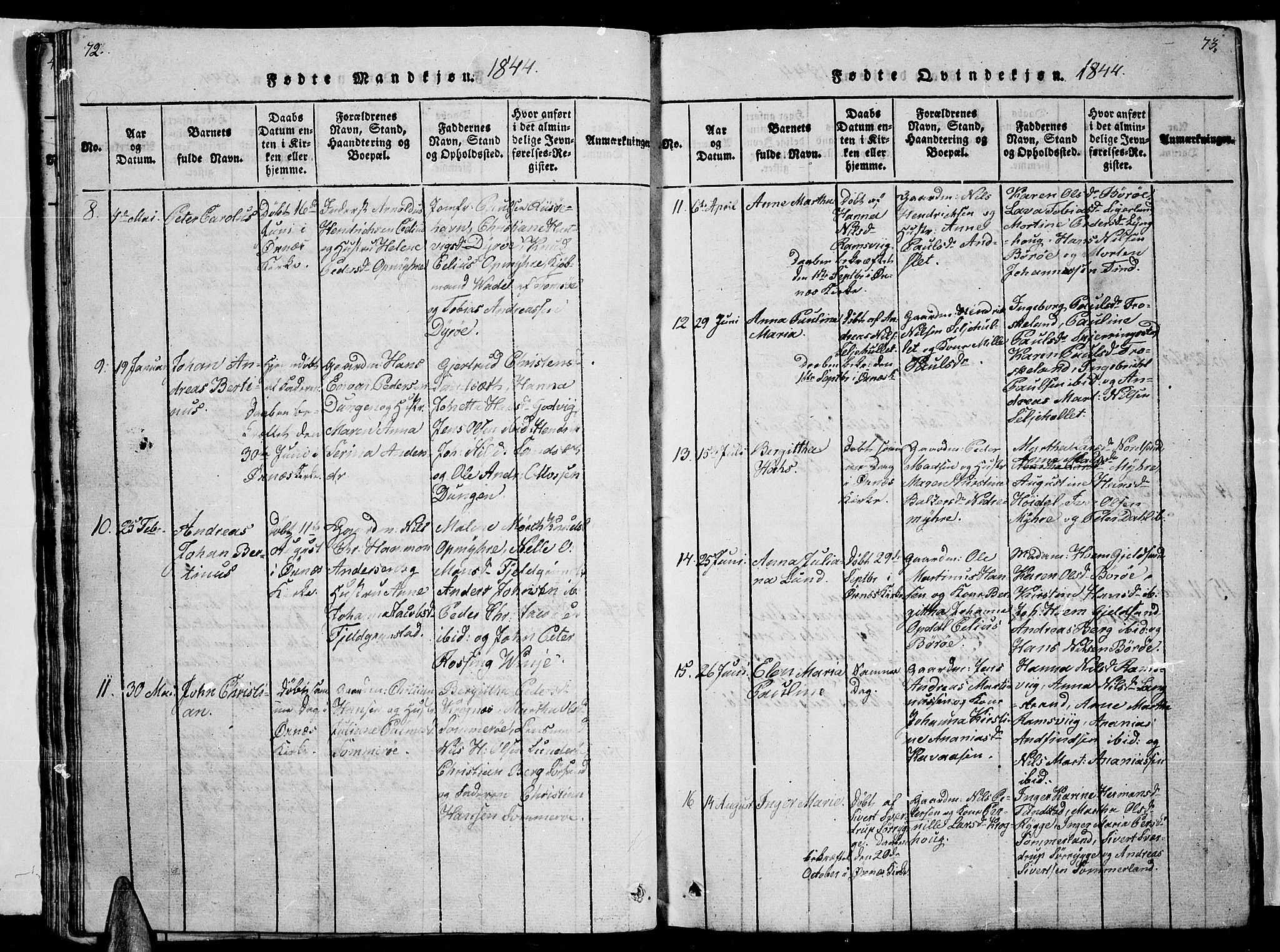 Ministerialprotokoller, klokkerbøker og fødselsregistre - Nordland, AV/SAT-A-1459/893/L1346: Klokkerbok nr. 893C01, 1820-1858, s. 72-73