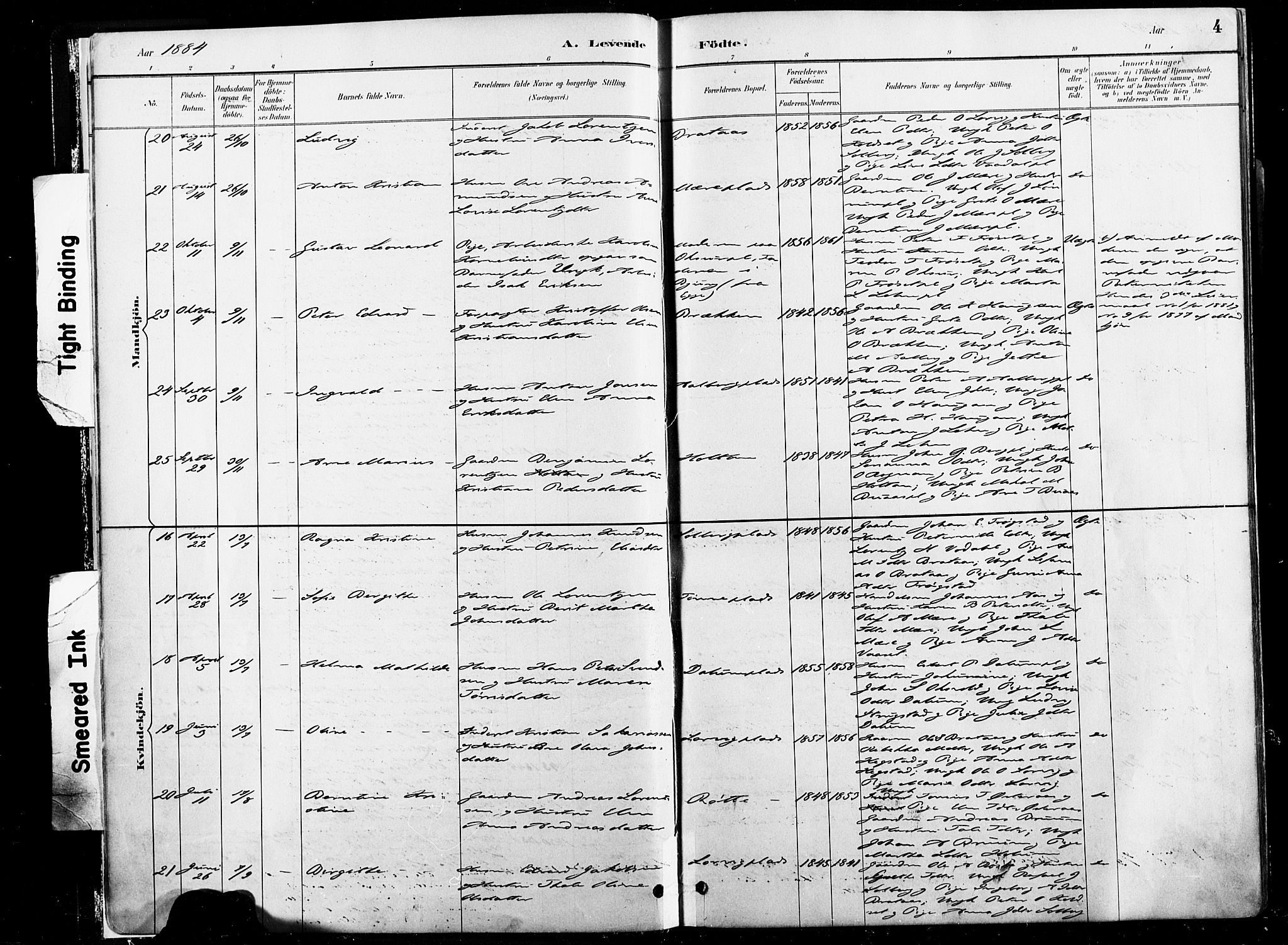 Ministerialprotokoller, klokkerbøker og fødselsregistre - Nord-Trøndelag, AV/SAT-A-1458/735/L0351: Ministerialbok nr. 735A10, 1884-1908, s. 4