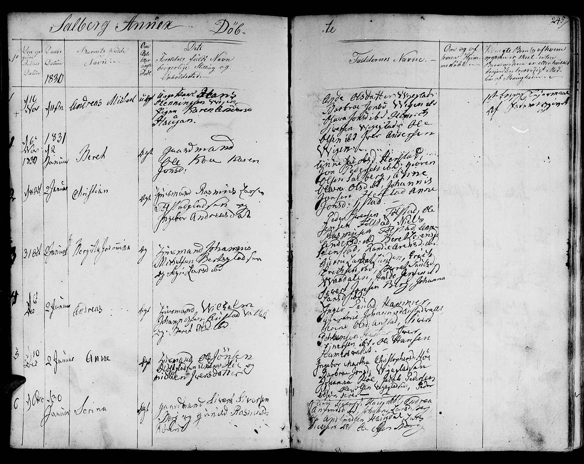 Ministerialprotokoller, klokkerbøker og fødselsregistre - Nord-Trøndelag, AV/SAT-A-1458/730/L0277: Ministerialbok nr. 730A06 /2, 1831-1839, s. 245