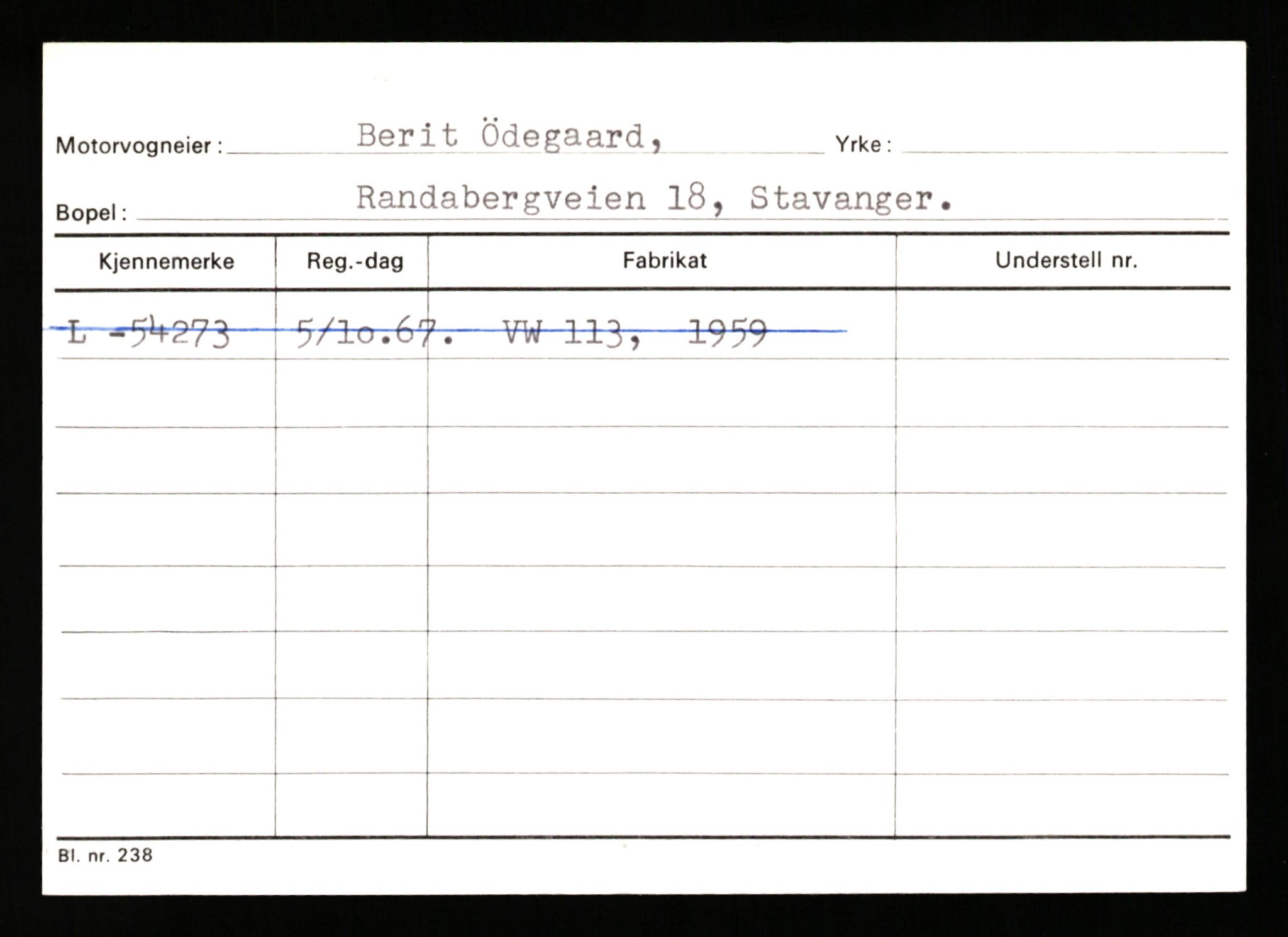 Stavanger trafikkstasjon, SAST/A-101942/0/H/L0043: Viste - Øksendal, 1930-1971, s. 1687