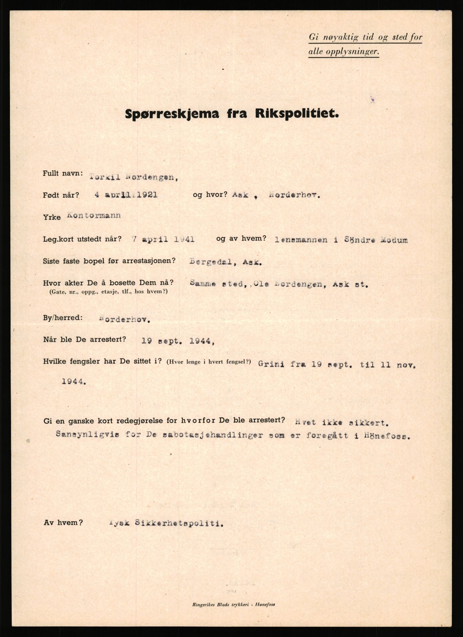 Rikspolitisjefen, AV/RA-S-1560/L/L0012: Mogensen, Øivind - Noraas, Lars, 1940-1945, s. 1000