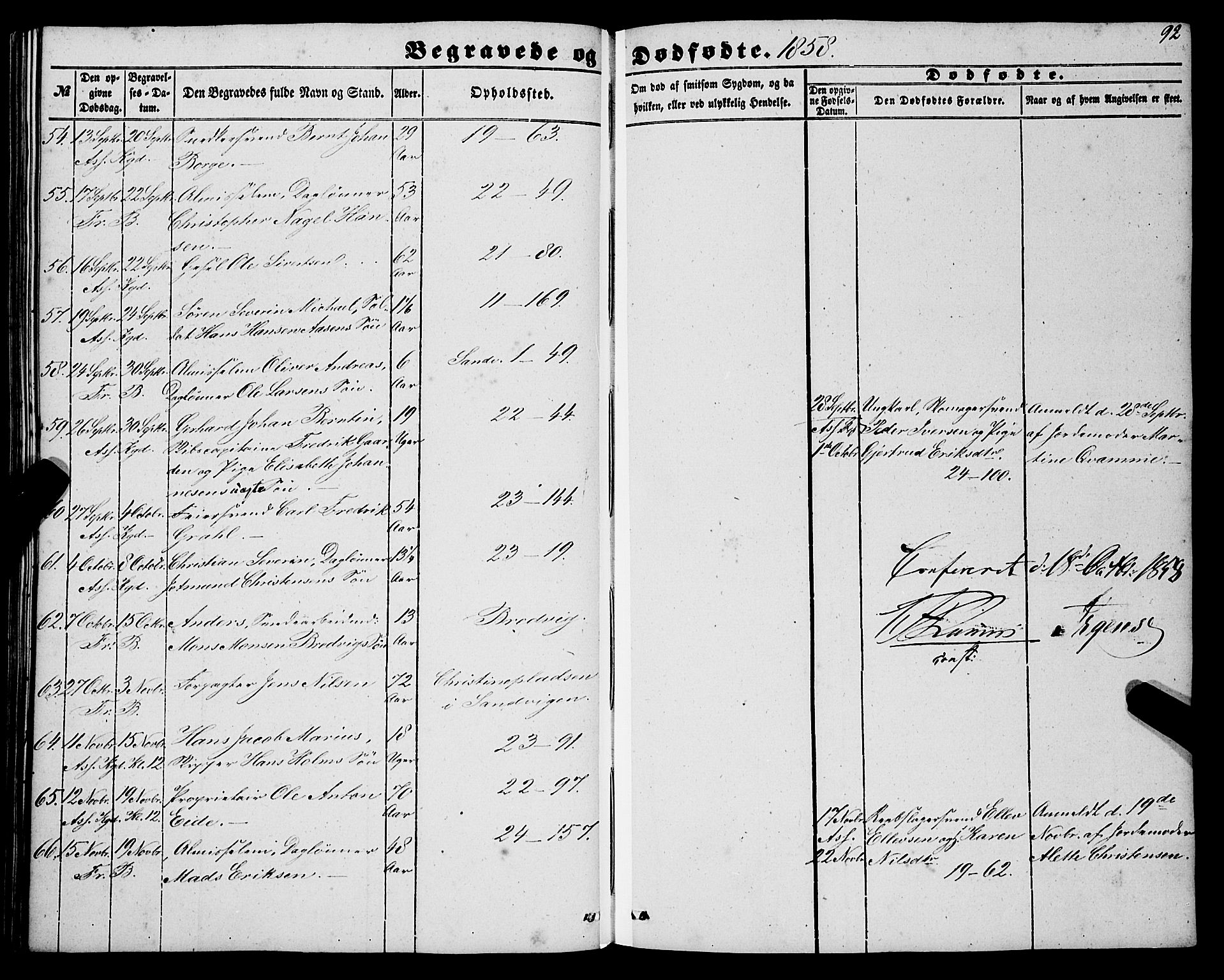 Korskirken sokneprestembete, AV/SAB-A-76101/H/Haa: Ministerialbok nr. E 2, 1848-1862, s. 92