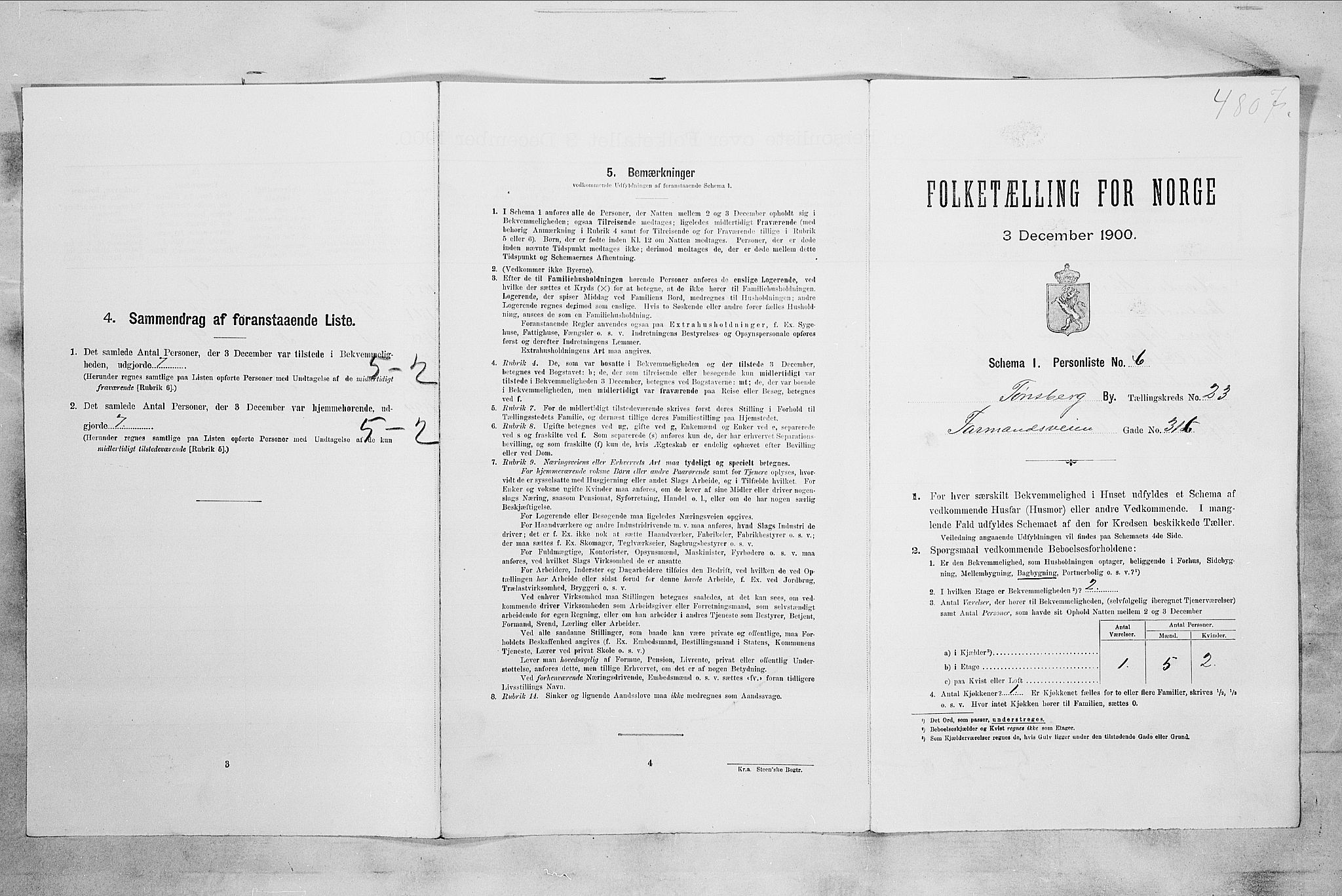 RA, Folketelling 1900 for 0705 Tønsberg kjøpstad, 1900, s. 3586