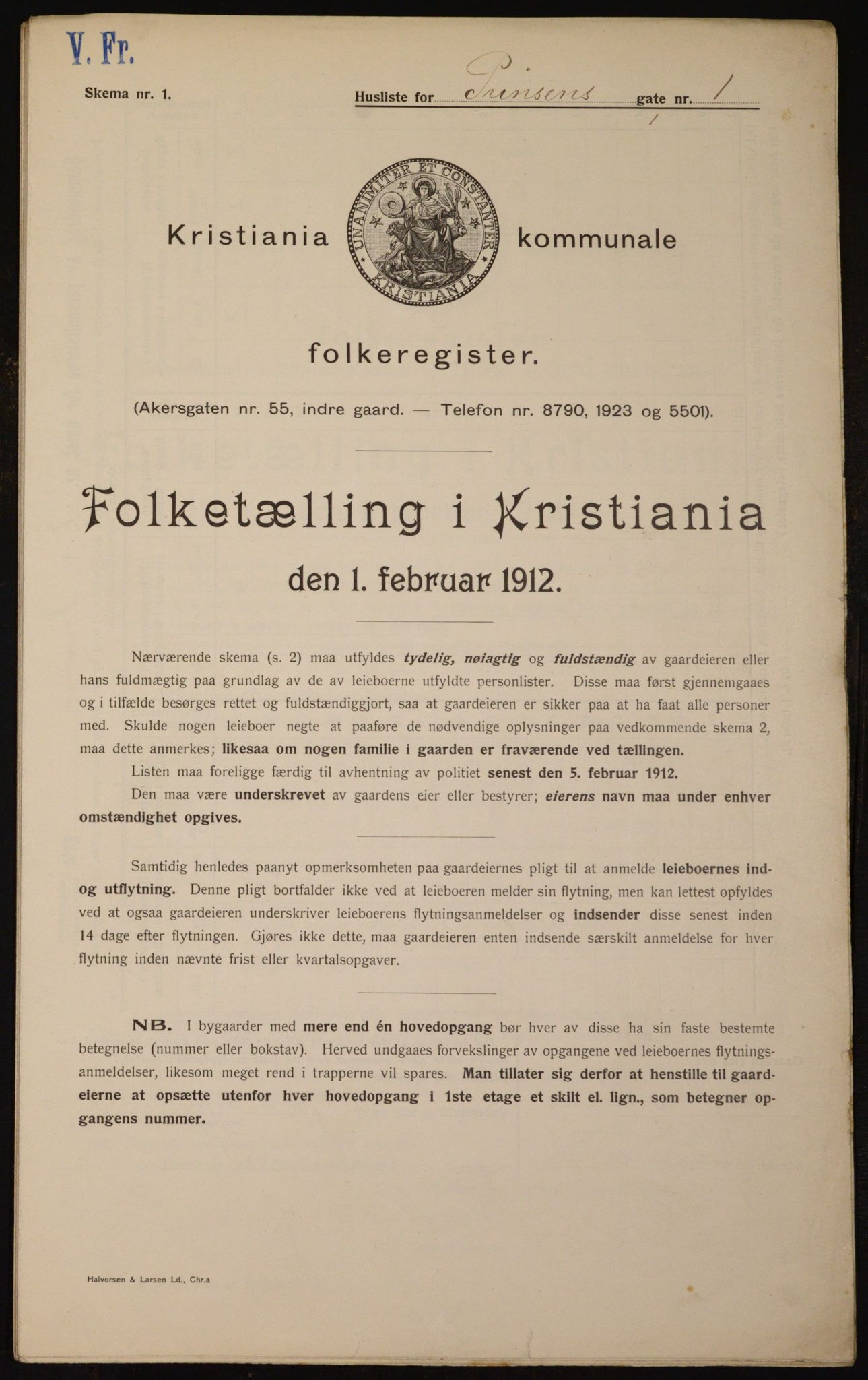 OBA, Kommunal folketelling 1.2.1912 for Kristiania, 1912, s. 81442