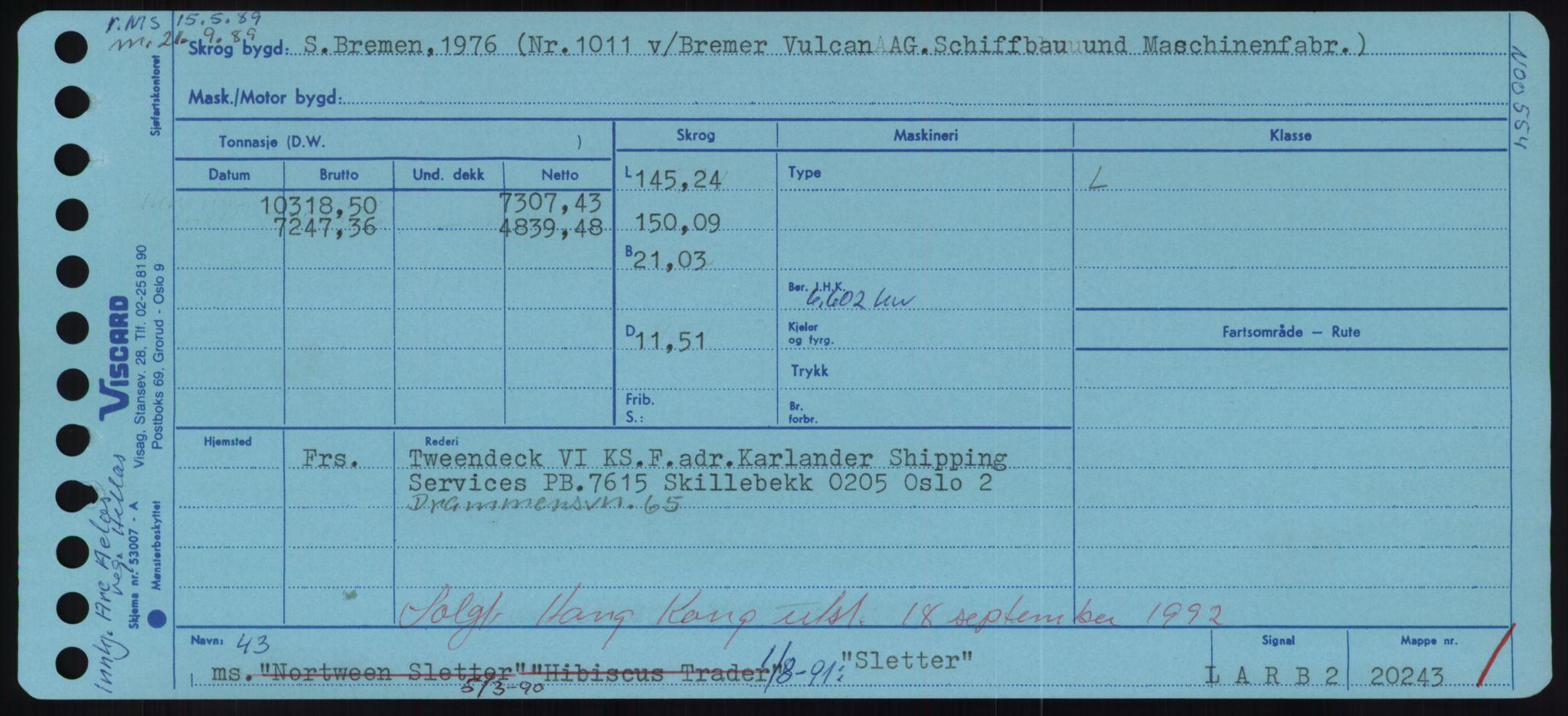 Sjøfartsdirektoratet med forløpere, Skipsmålingen, RA/S-1627/H/Hd/L0034: Fartøy, Sk-Slå, s. 447