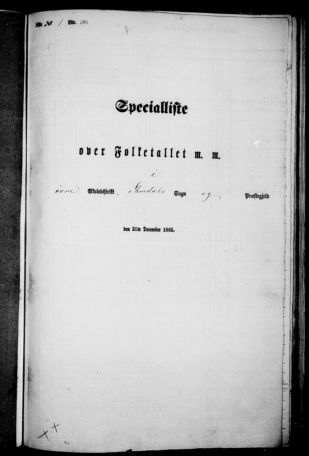 RA, Folketelling 1865 for 0811P Slemdal prestegjeld, 1865, s. 4